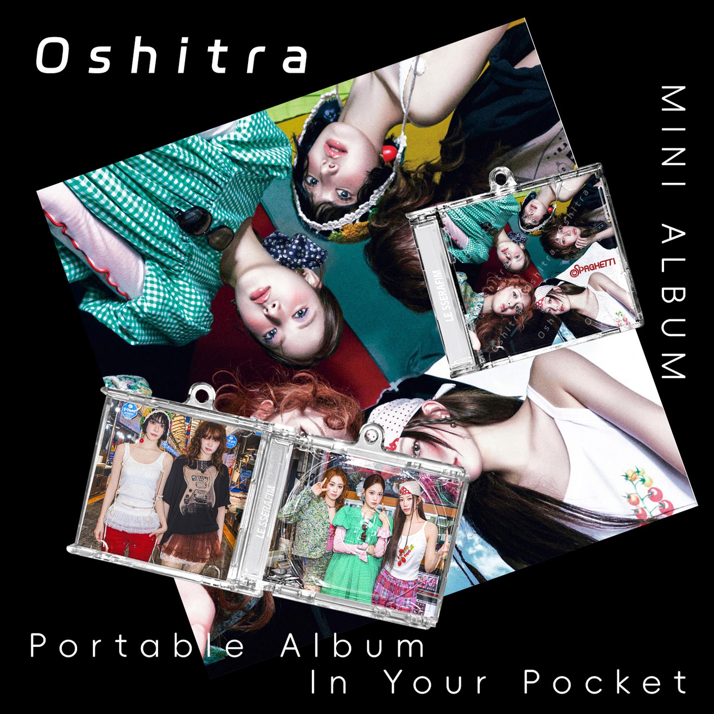 LE SSERAFIM「Spaghetti」Mini Album NFCミニアルバムキーホルダー スマホタッチで音楽再生 推し活グッズ