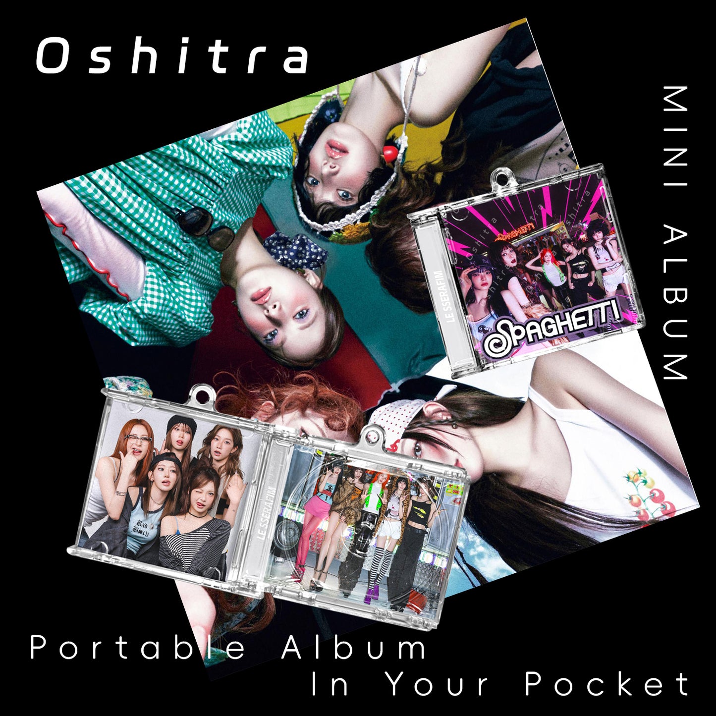 LE SSERAFIM「Spaghetti」Mini Album NFCミニアルバムキーホルダー スマホタッチで音楽再生 推し活グッズ