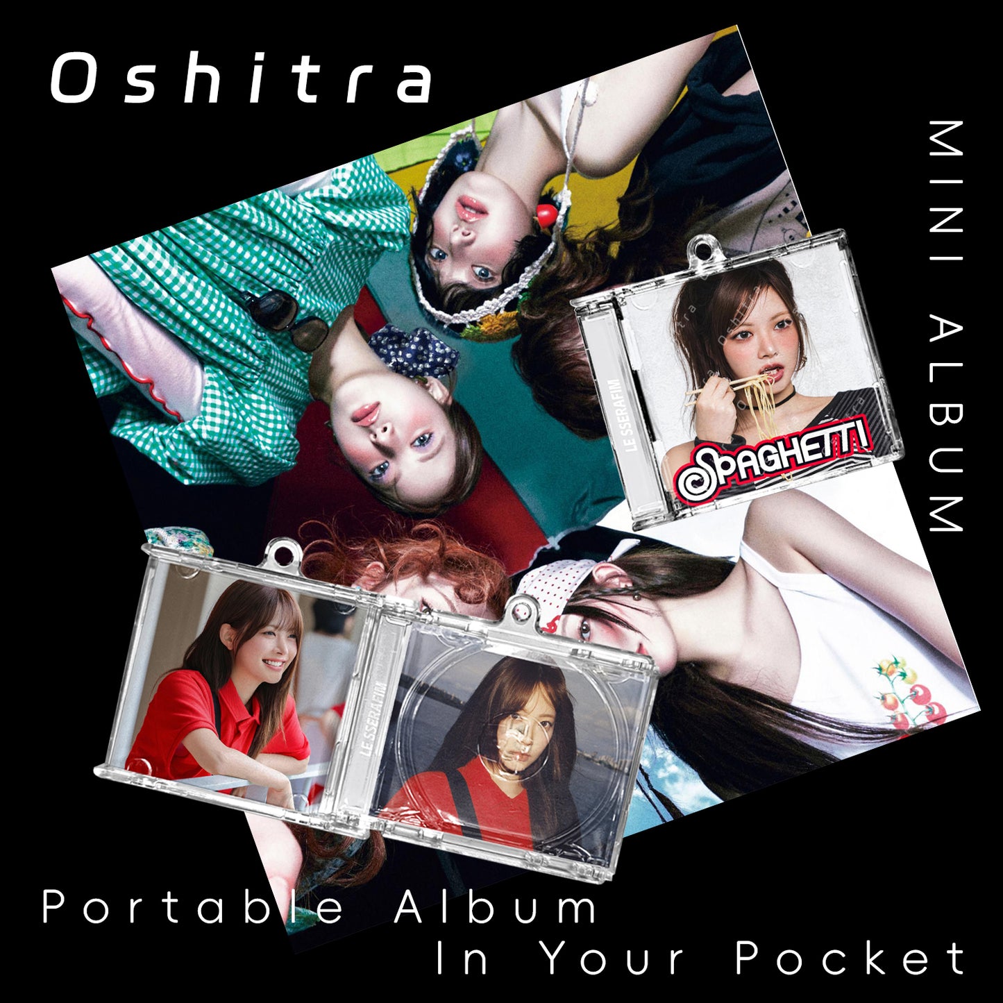 LE SSERAFIM「Spaghetti」Mini Album NFCミニアルバムキーホルダー スマホタッチで音楽再生 推し活グッズ