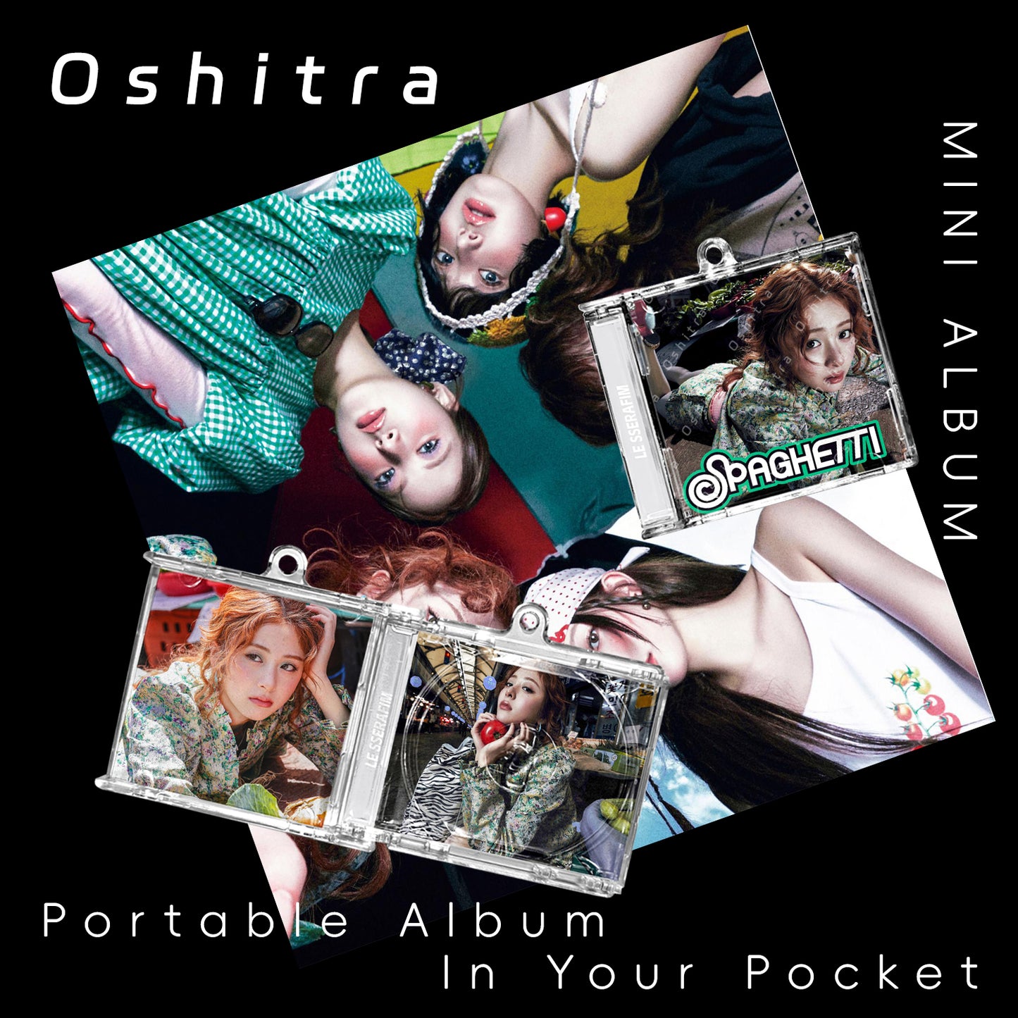LE SSERAFIM「Spaghetti」Mini Album NFCミニアルバムキーホルダー スマホタッチで音楽再生 推し活グッズ