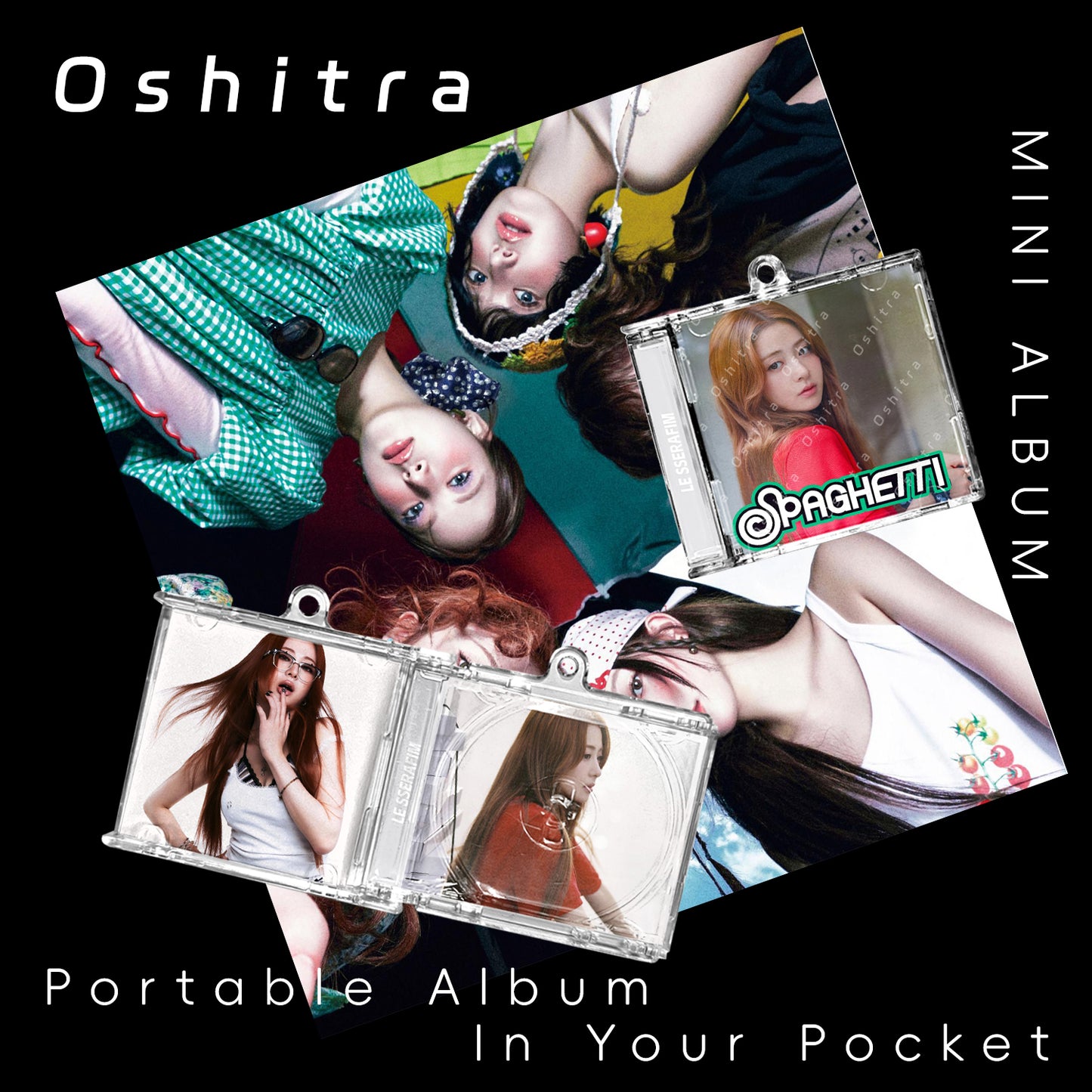 LE SSERAFIM「Spaghetti」Mini Album NFCミニアルバムキーホルダー スマホタッチで音楽再生 推し活グッズ