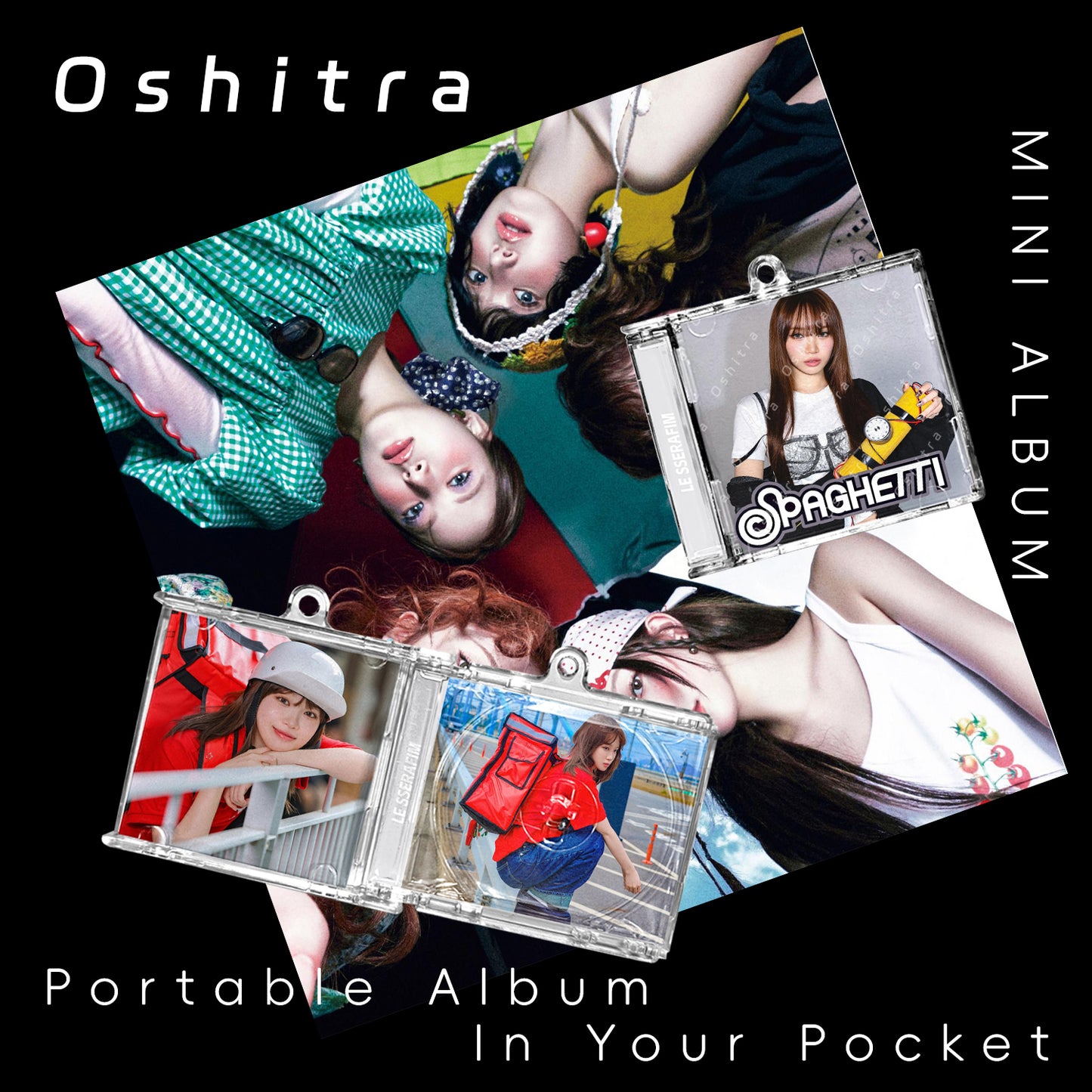 LE SSERAFIM「Spaghetti」Mini Album NFCミニアルバムキーホルダー スマホタッチで音楽再生 推し活グッズ