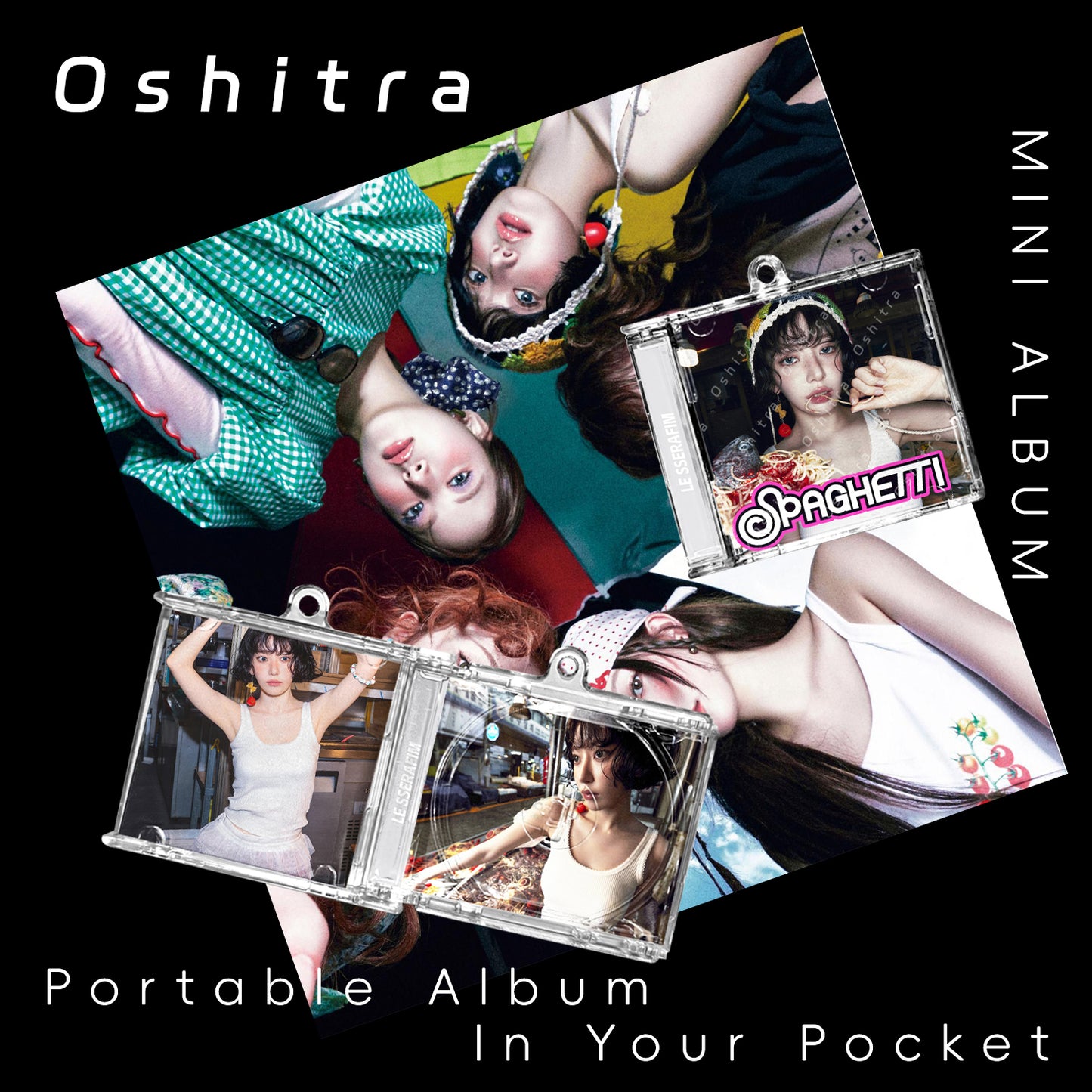 LE SSERAFIM「Spaghetti」Mini Album NFCミニアルバムキーホルダー スマホタッチで音楽再生 推し活グッズ