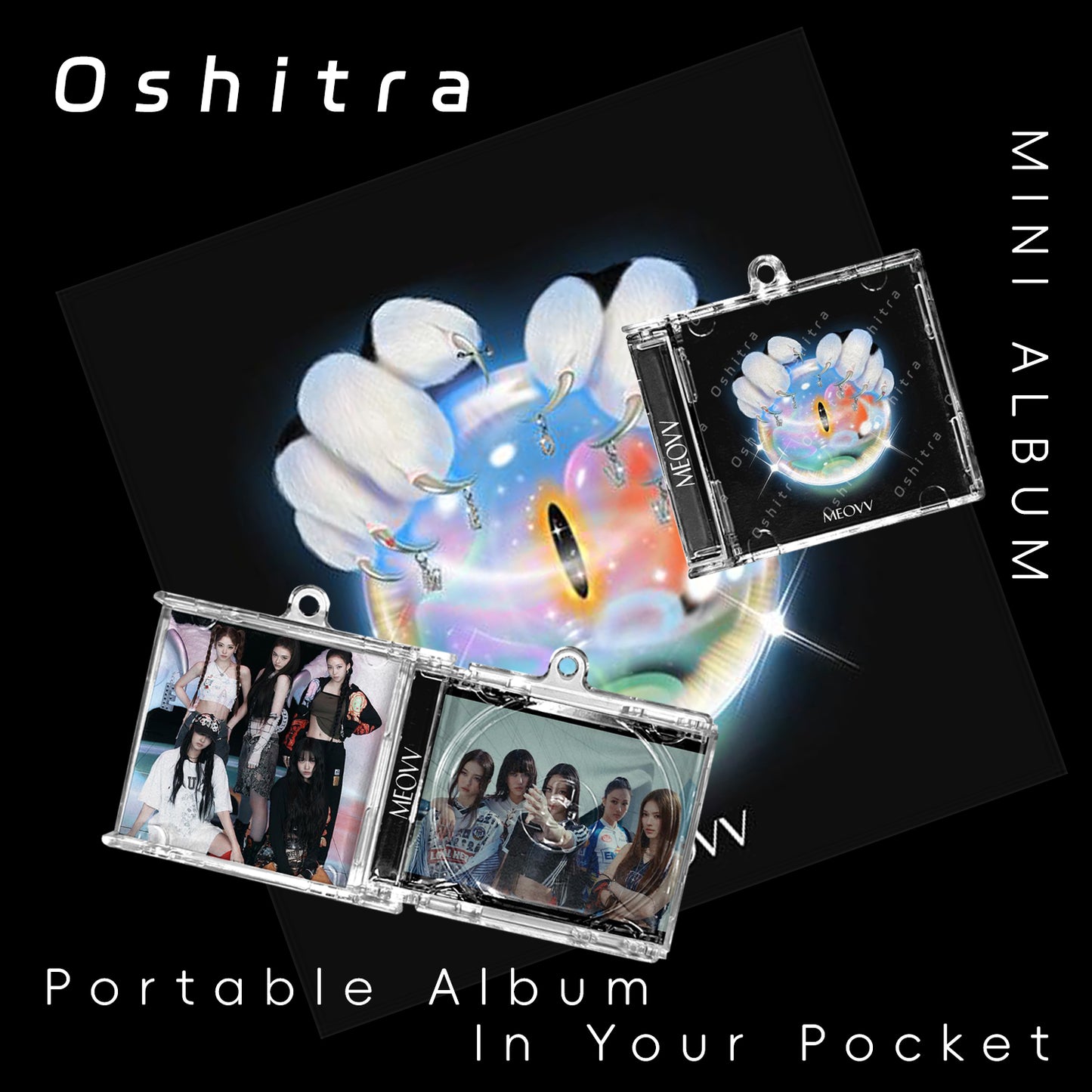 MEOVV「Hands Up」Mini Album NFCミニアルバムキーホルダー スマホタッチで音楽再生 推し活グッズ