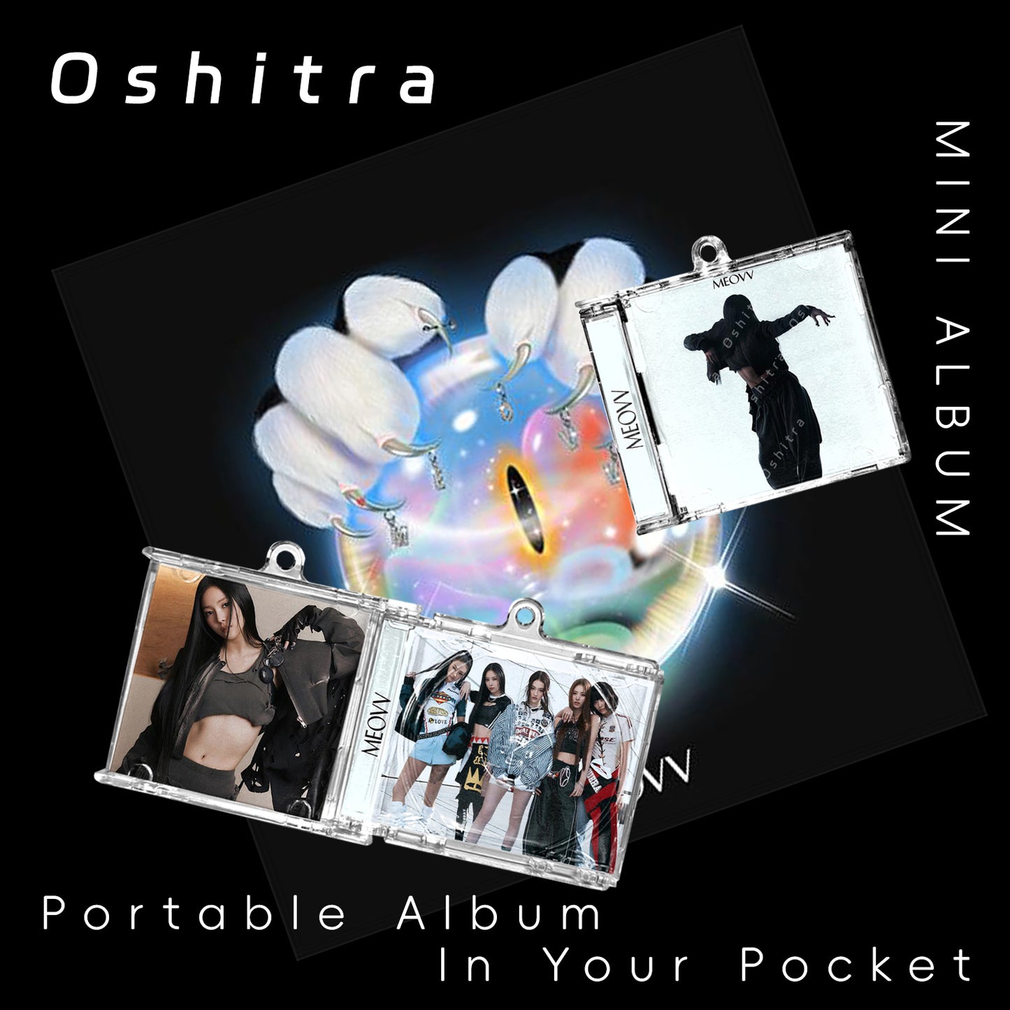 MEOVV「Hands Up」Mini Album NFCミニアルバムキーホルダー スマホタッチで音楽再生 推し活グッズ