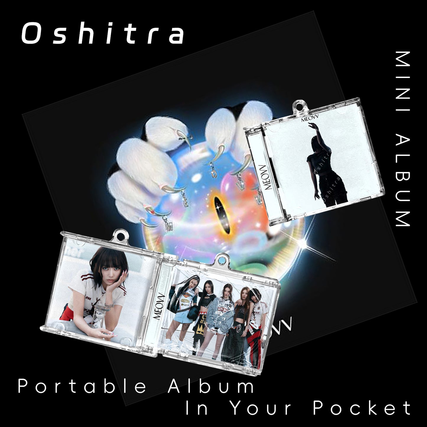 MEOVV「Hands Up」Mini Album NFCミニアルバムキーホルダー スマホタッチで音楽再生 推し活グッズ
