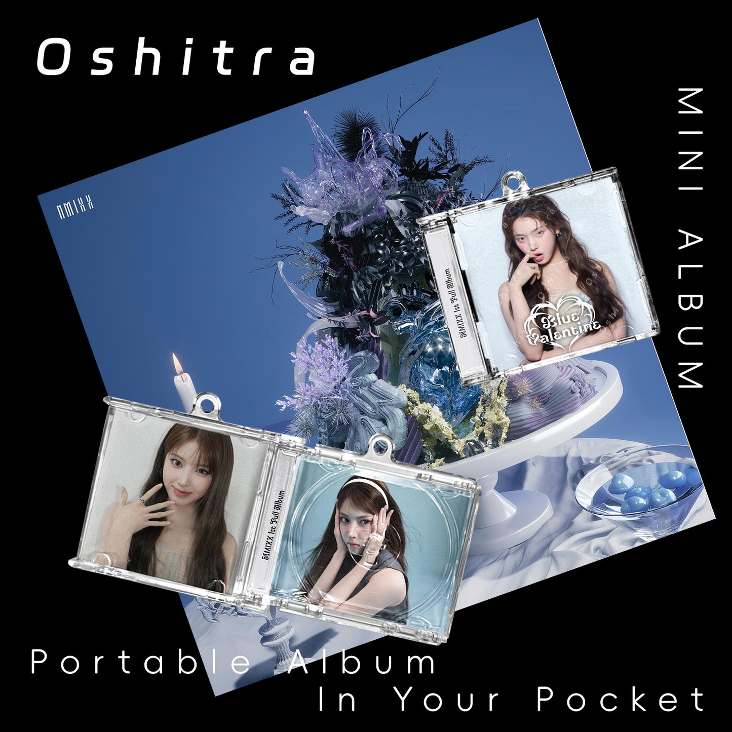 NMIXX「Valentine」Mini Album NFCミニアルバムキーホルダー スマホタッチで音楽再生 推し活グッズ
