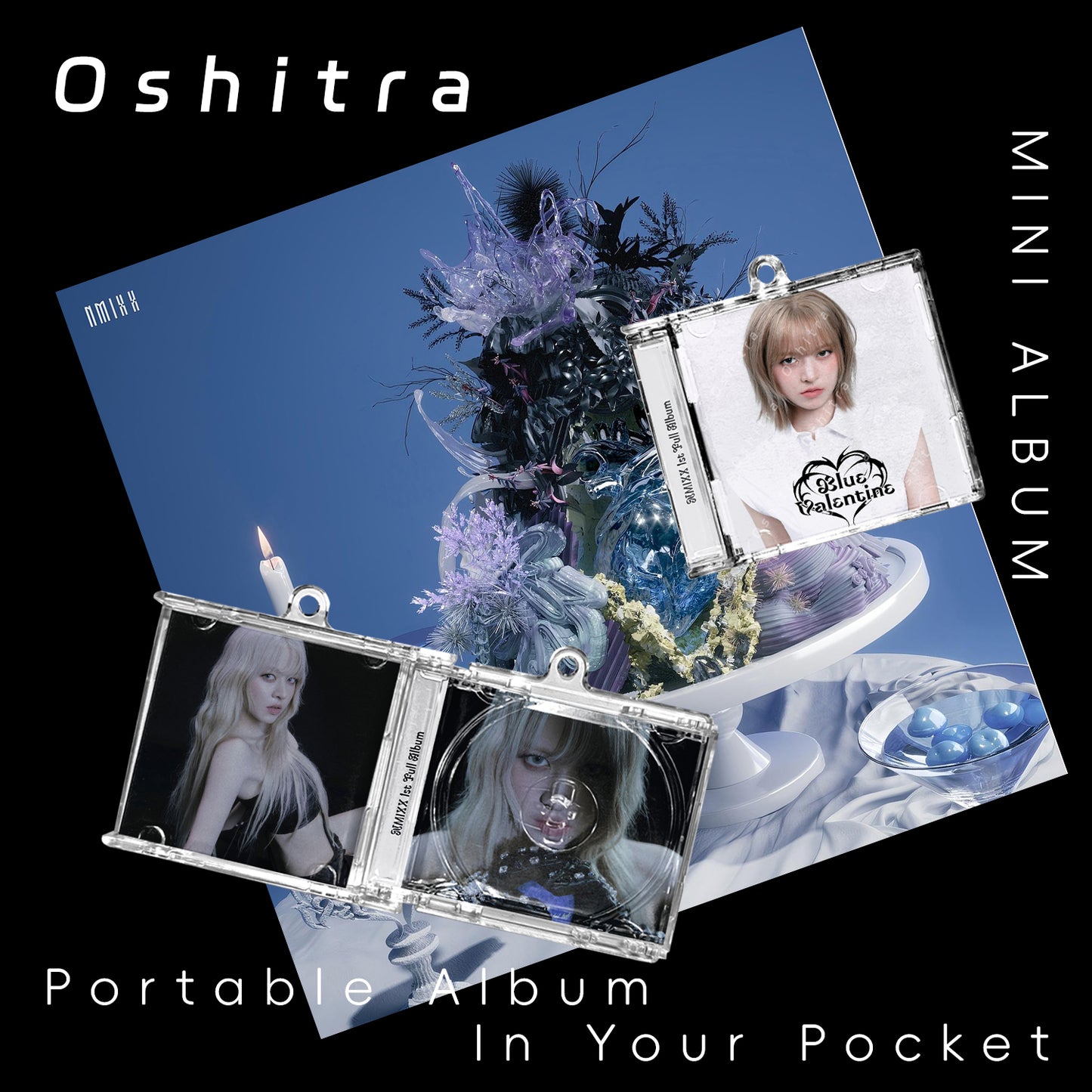 NMIXX「Valentine」Mini Album NFCミニアルバムキーホルダー スマホタッチで音楽再生 推し活グッズ