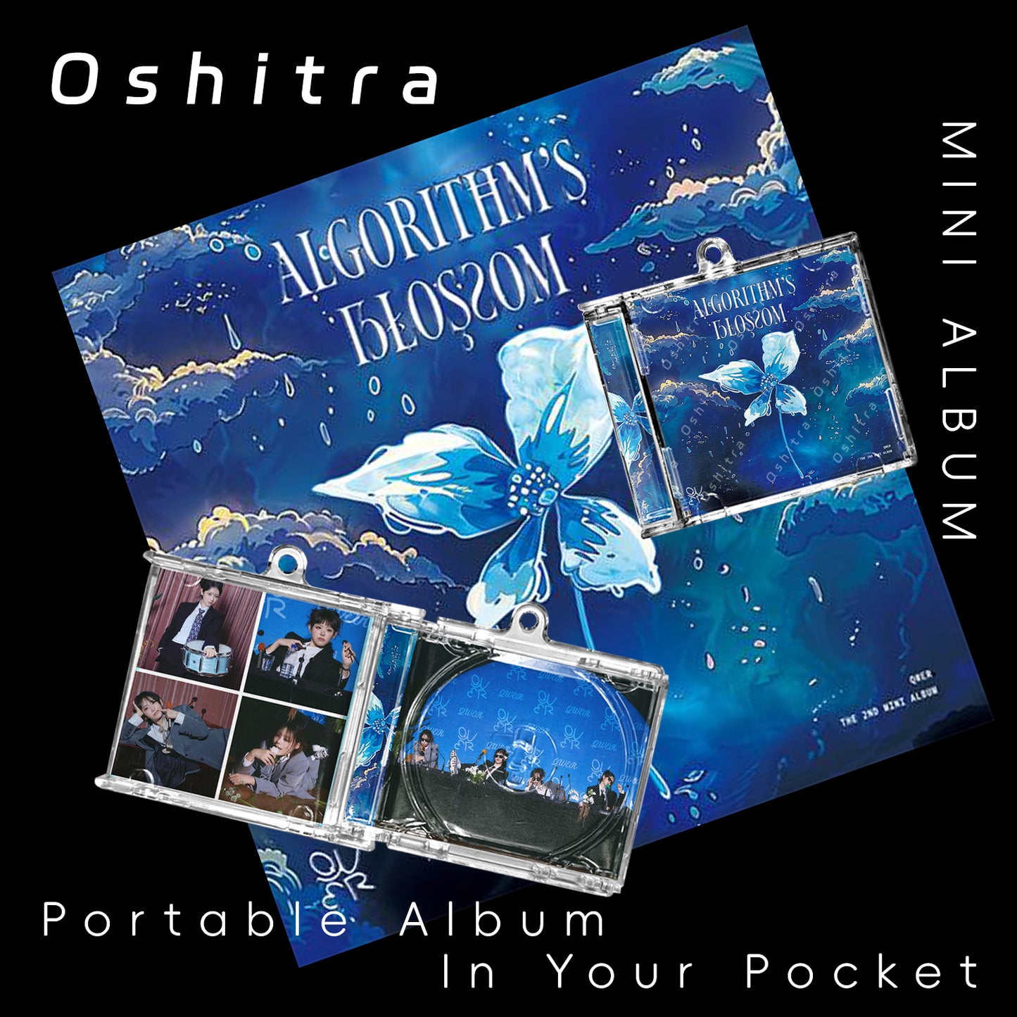 QWER「algorithm's Blossom」Mini Album NFCミニアルバムキーホルダー スマホタッチで音楽再生 推し活グッズ