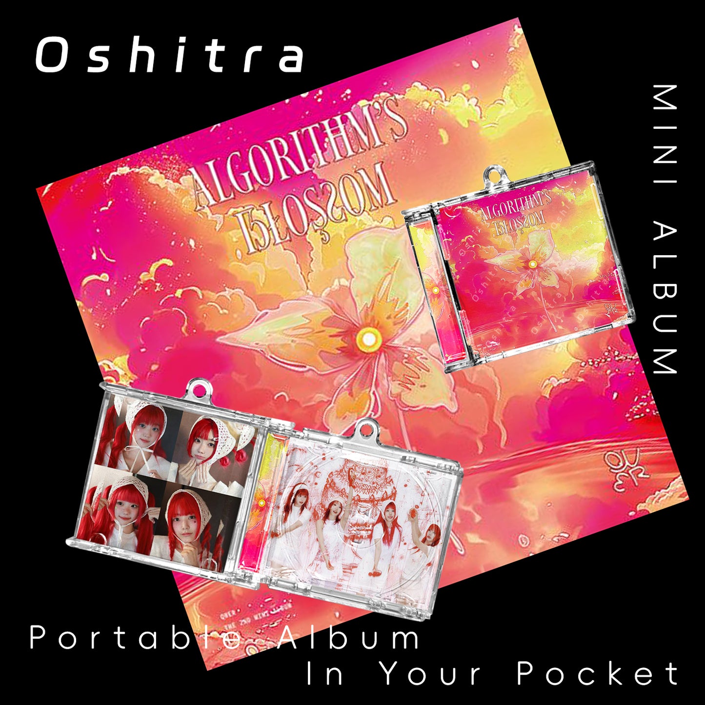 QWER「algorithm's Blossom」Mini Album NFCミニアルバムキーホルダー スマホタッチで音楽再生 推し活グッズ