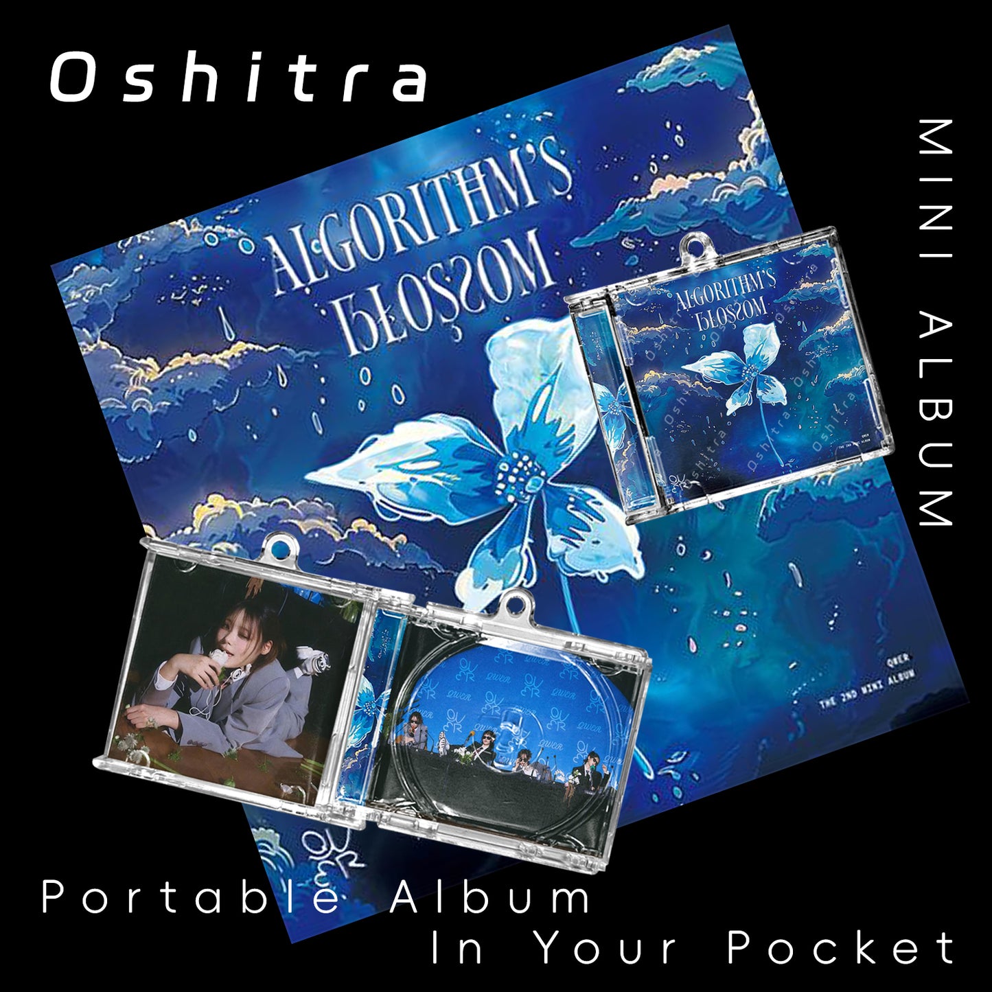 QWER「algorithm's Blossom」Mini Album NFCミニアルバムキーホルダー スマホタッチで音楽再生 推し活グッズ