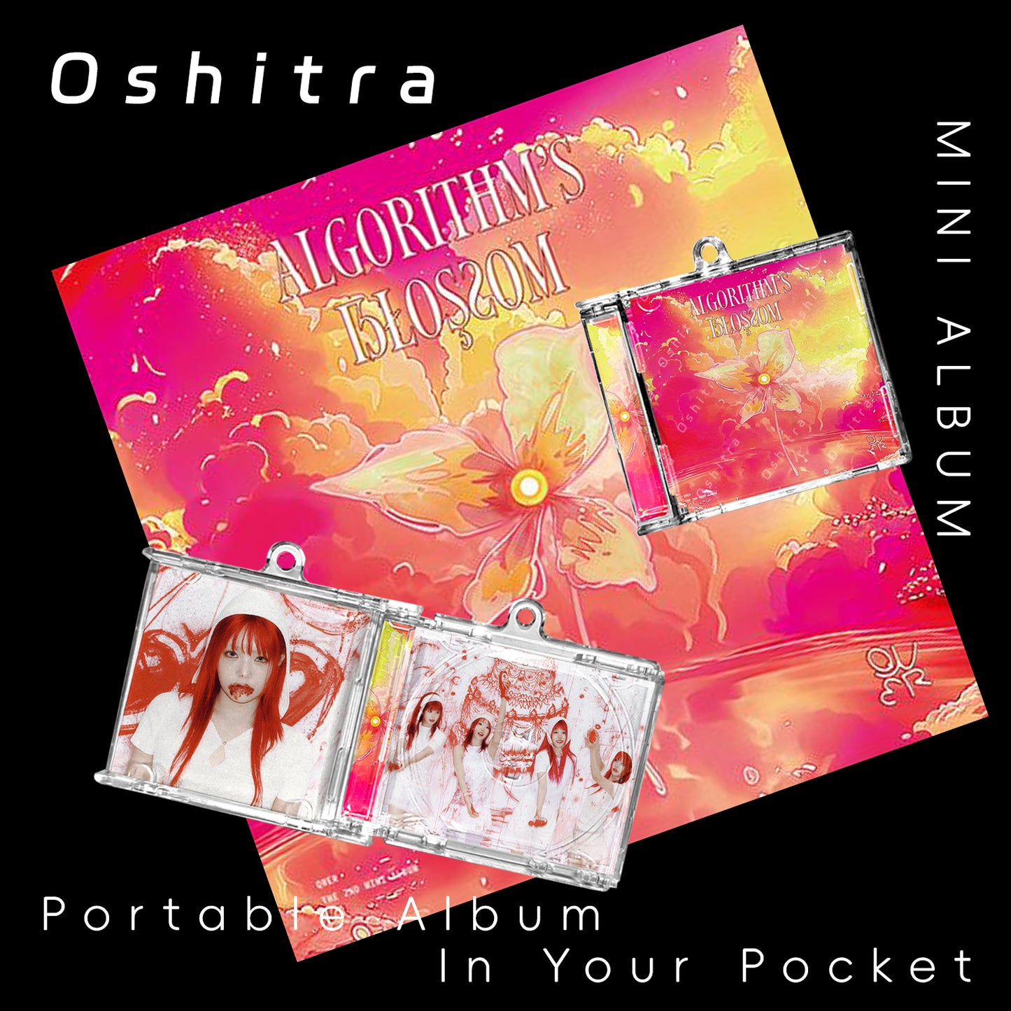 QWER「algorithm's Blossom」Mini Album NFCミニアルバムキーホルダー スマホタッチで音楽再生 推し活グッズ