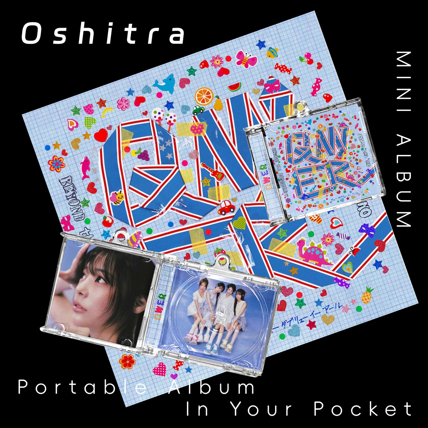 QWER「Blue Whale」Mini Album NFCミニアルバムキーホルダー スマホタッチで音楽再生 推し活グッズ