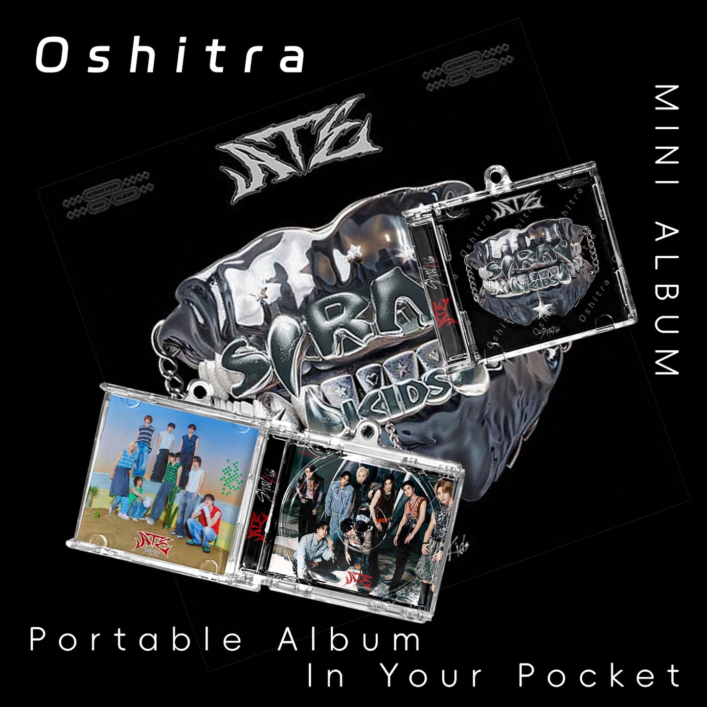 StrayKids「ATE」Mini Album NFCミニアルバムキーホルダー スマホタッチで音楽再生 推し活グッズ