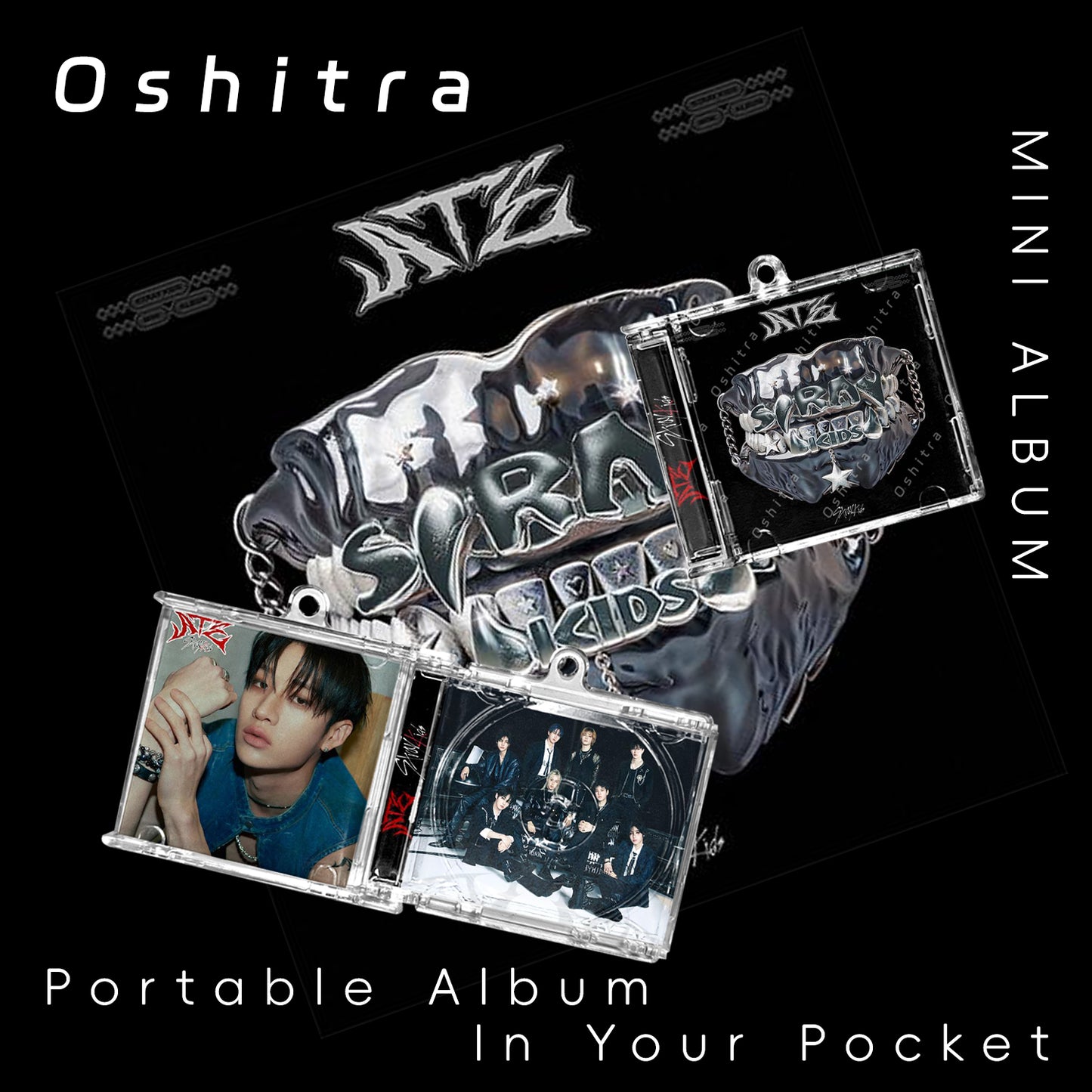 StrayKids「ATE」Mini Album NFCミニアルバムキーホルダー スマホタッチで音楽再生 推し活グッズ