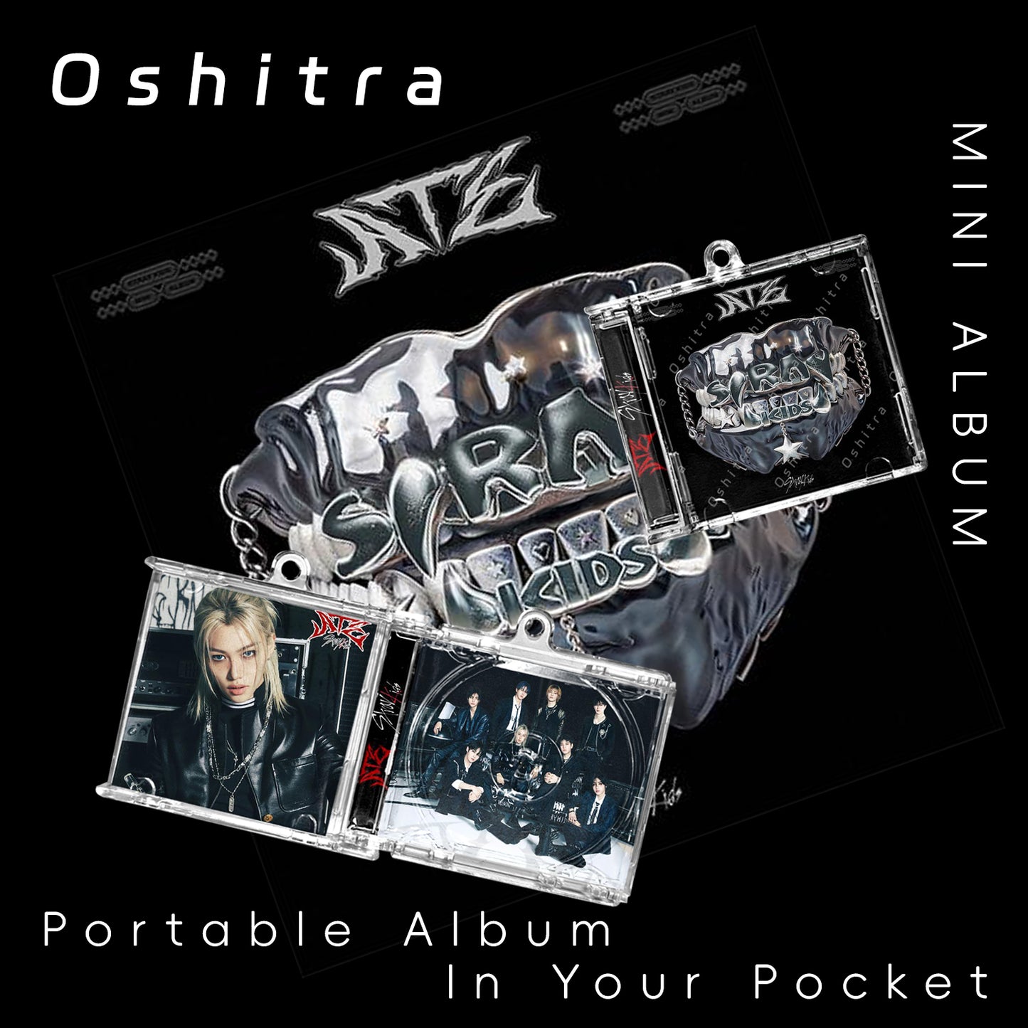 StrayKids「ATE」Mini Album NFCミニアルバムキーホルダー スマホタッチで音楽再生 推し活グッズ