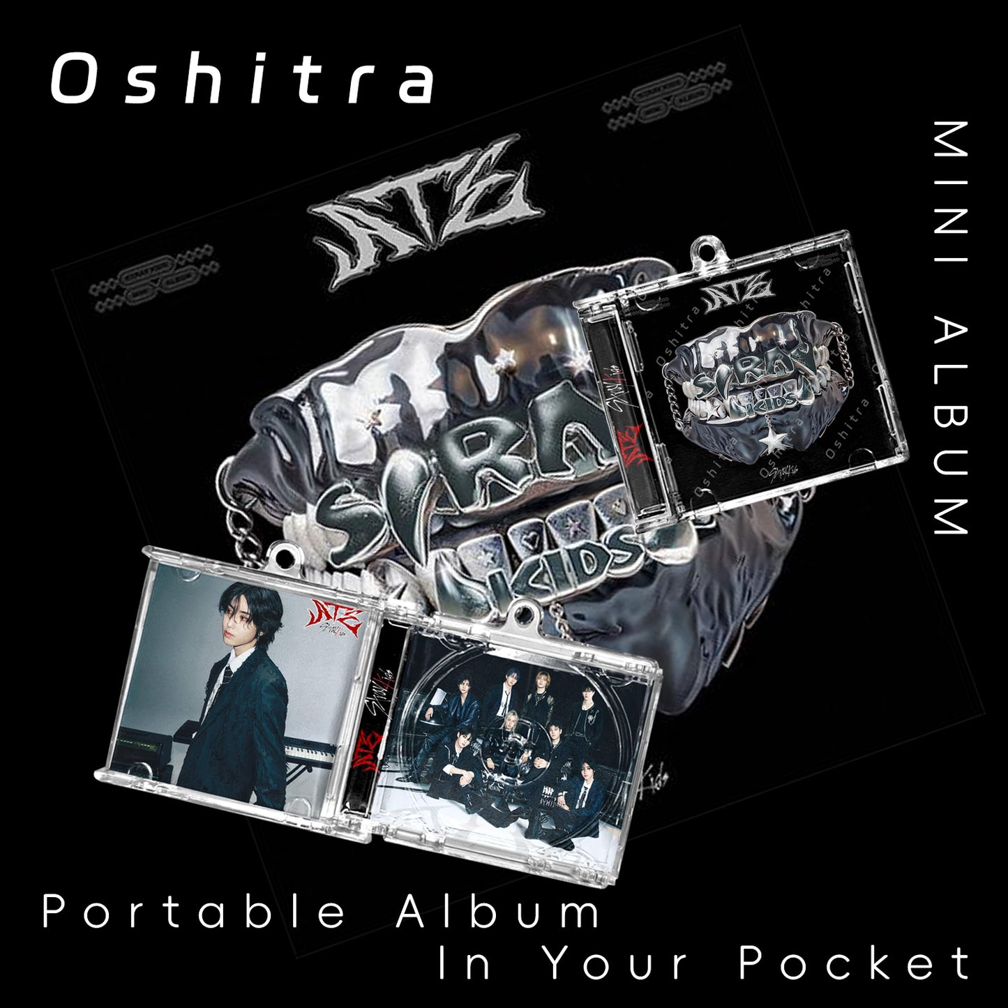StrayKids「ATE」Mini Album NFCミニアルバムキーホルダー スマホタッチで音楽再生 推し活グッズ