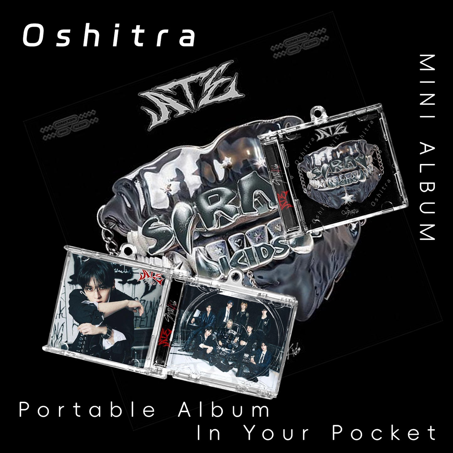 StrayKids「ATE」Mini Album NFCミニアルバムキーホルダー スマホタッチで音楽再生 推し活グッズ