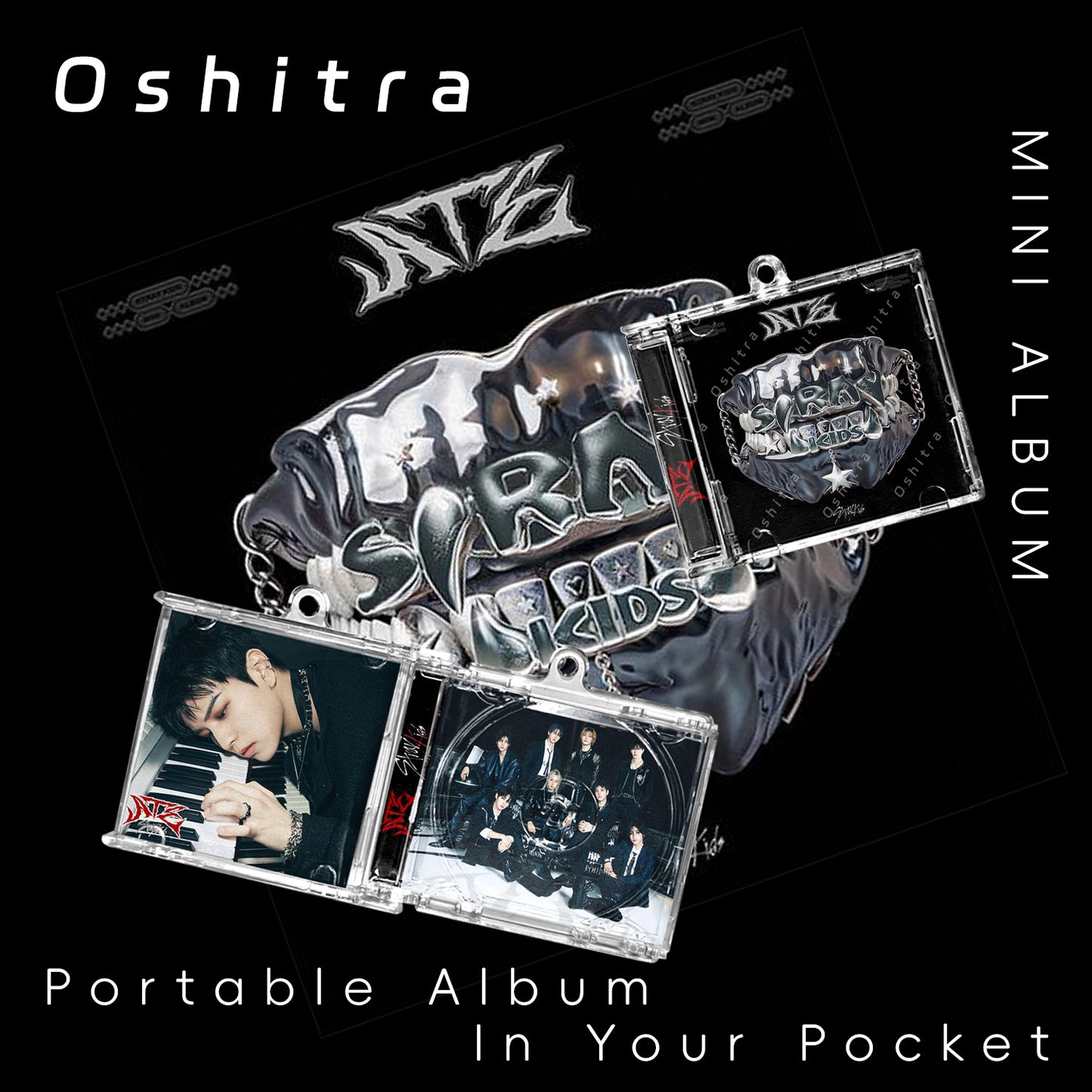StrayKids「ATE」Mini Album NFCミニアルバムキーホルダー スマホタッチで音楽再生 推し活グッズ