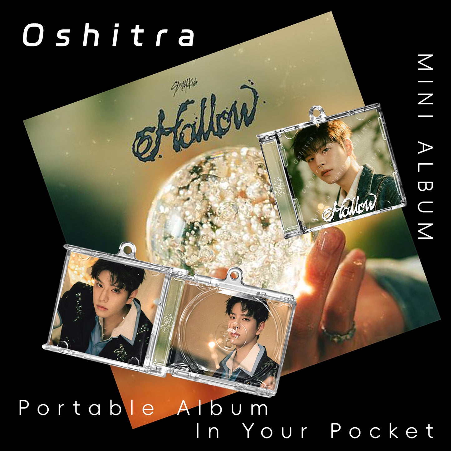 StrayKids「Hollow」Mini Album NFCミニアルバムキーホルダー スマホタッチで音楽再生 推し活グッズ