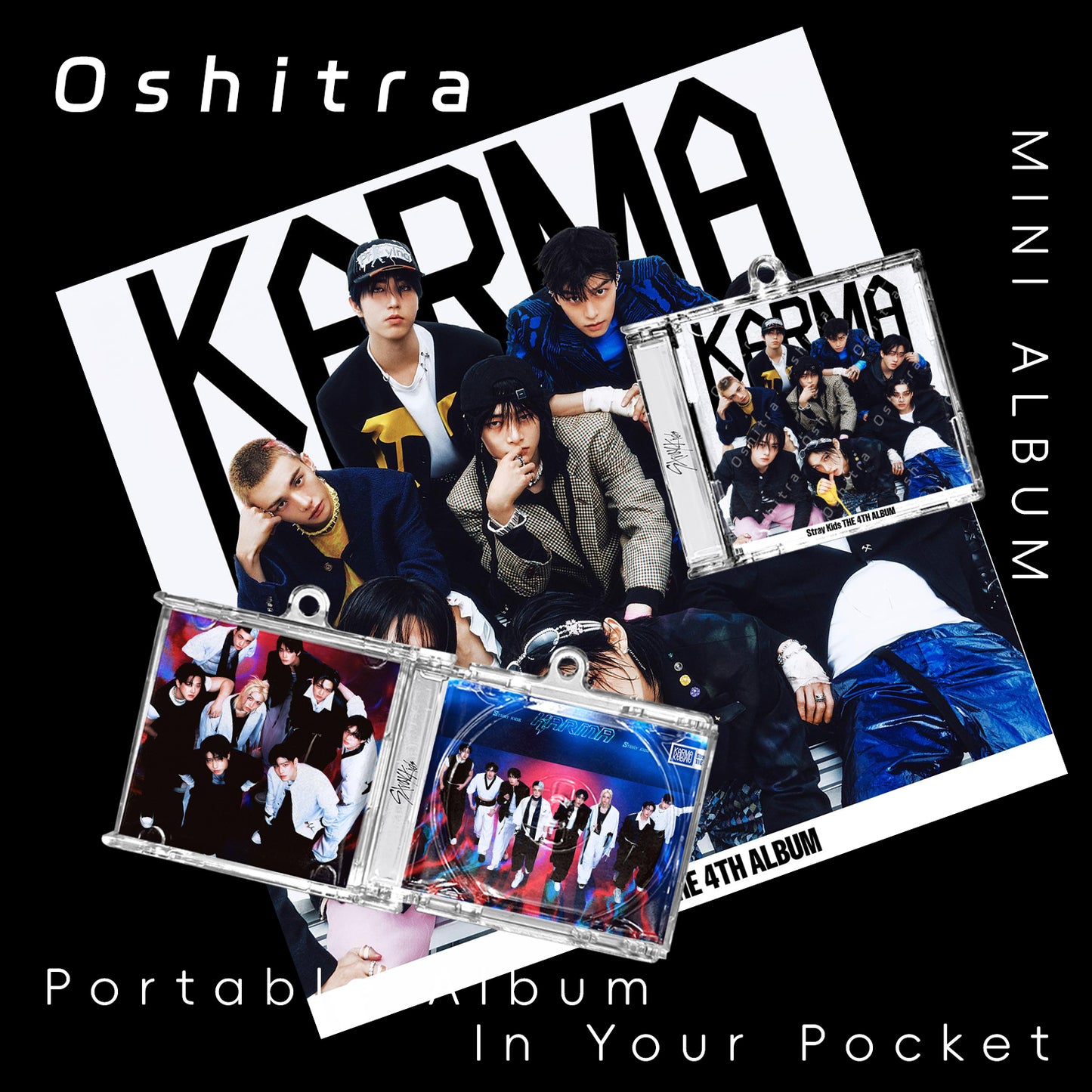 StrayKids「KARMA」Mini Album NFCミニアルバムキーホルダー スマホタッチで音楽再生 推し活グッズ