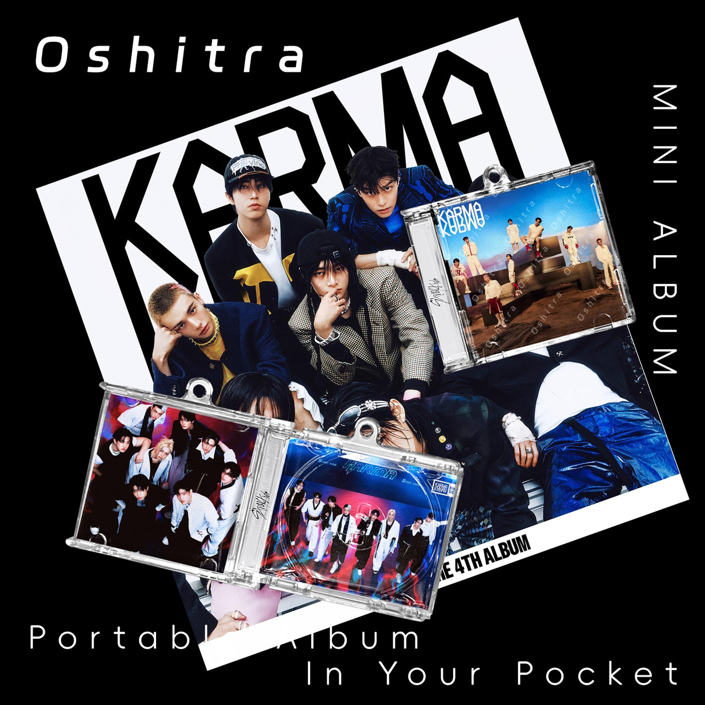 StrayKids「KARMA」Mini Album NFCミニアルバムキーホルダー スマホタッチで音楽再生 推し活グッズ