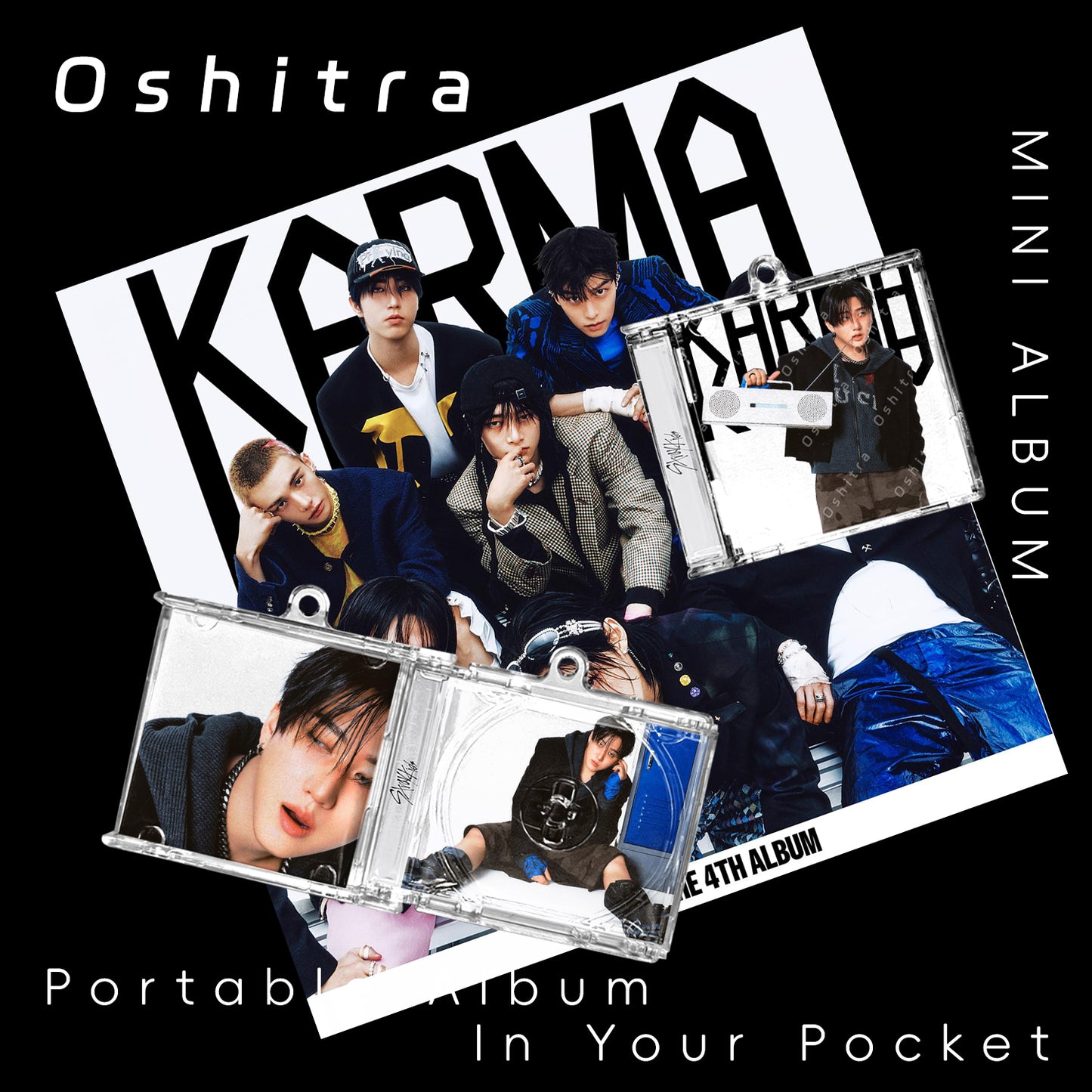 StrayKids「KARMA」Mini Album NFCミニアルバムキーホルダー スマホタッチで音楽再生 推し活グッズ