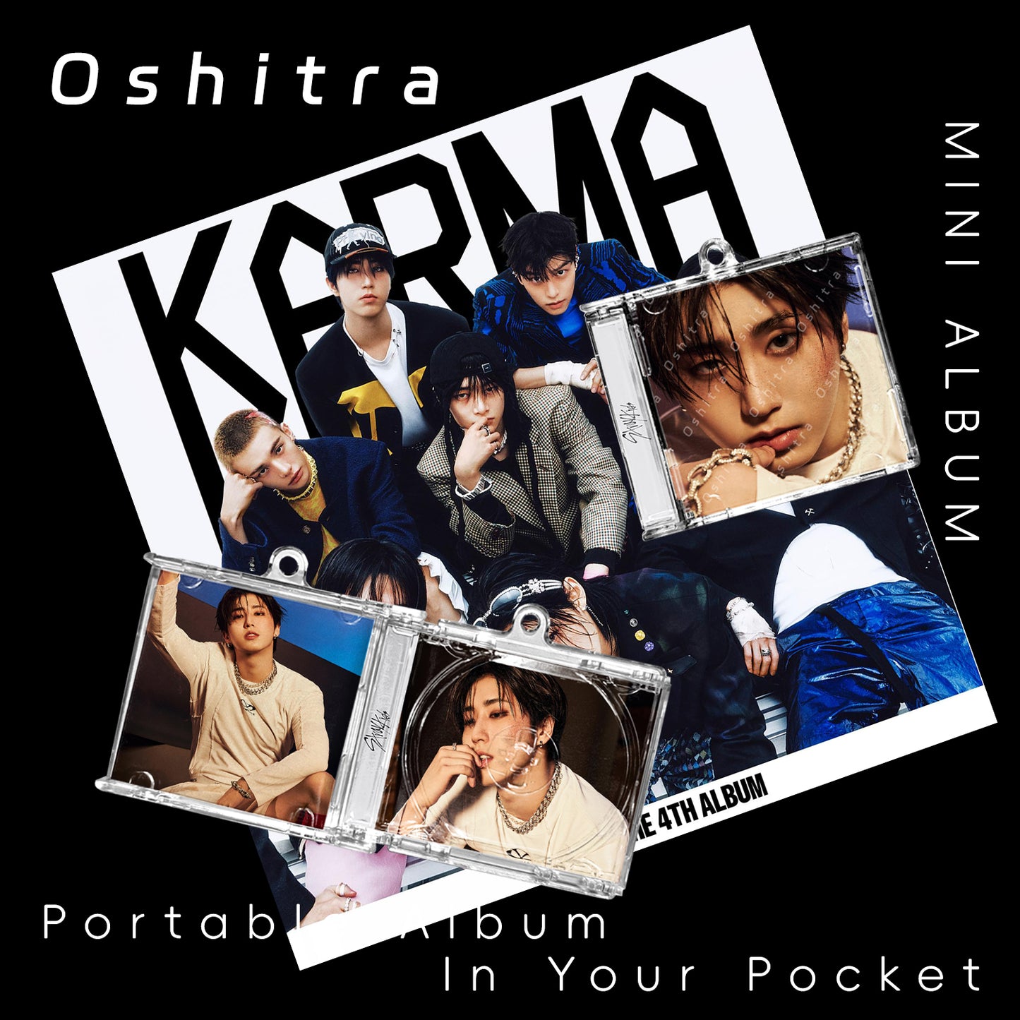 StrayKids「KARMA」Mini Album NFCミニアルバムキーホルダー スマホタッチで音楽再生 推し活グッズ