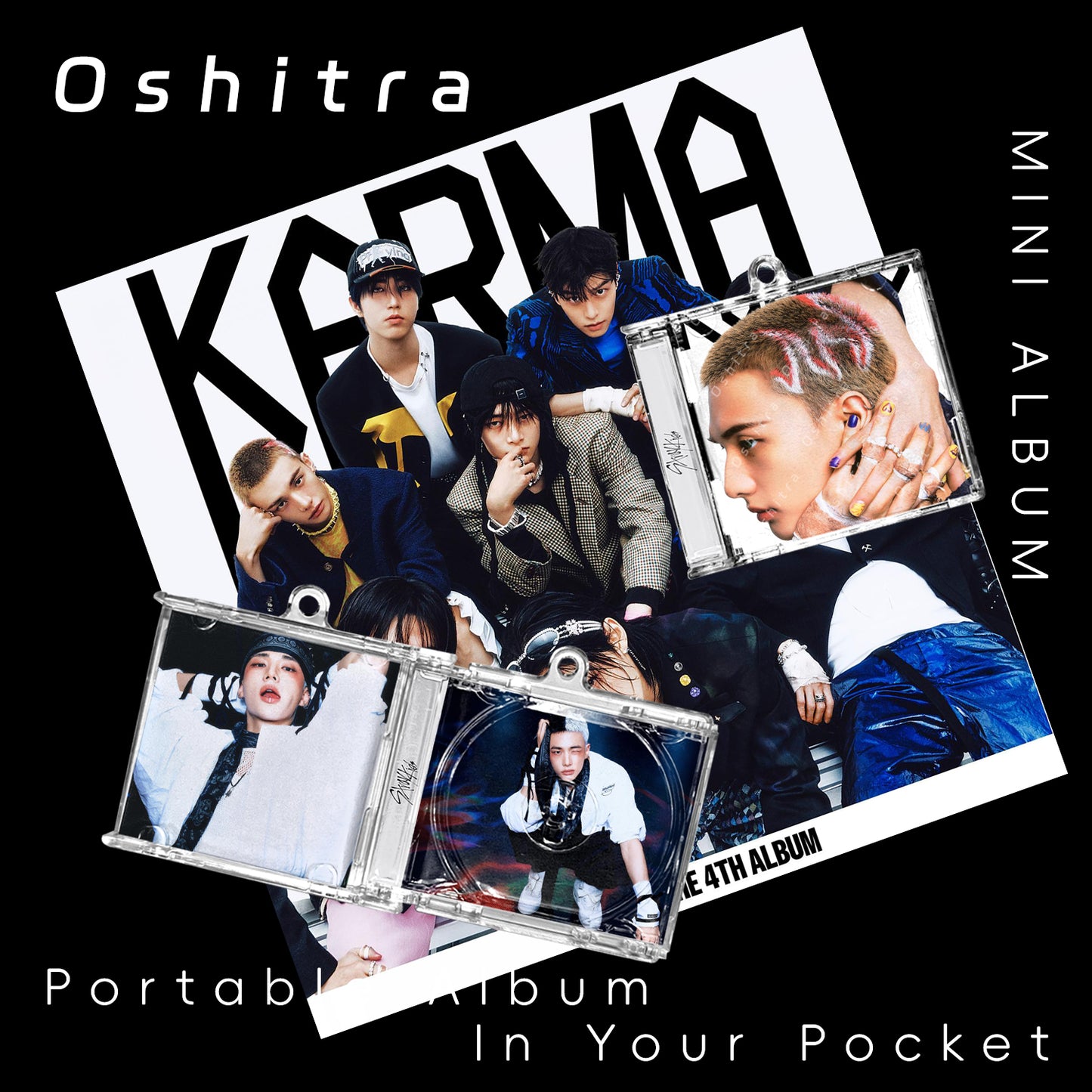 StrayKids「KARMA」Mini Album NFCミニアルバムキーホルダー スマホタッチで音楽再生 推し活グッズ