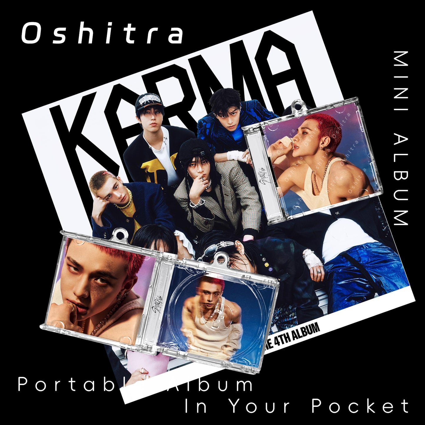 StrayKids「KARMA」Mini Album NFCミニアルバムキーホルダー スマホタッチで音楽再生 推し活グッズ