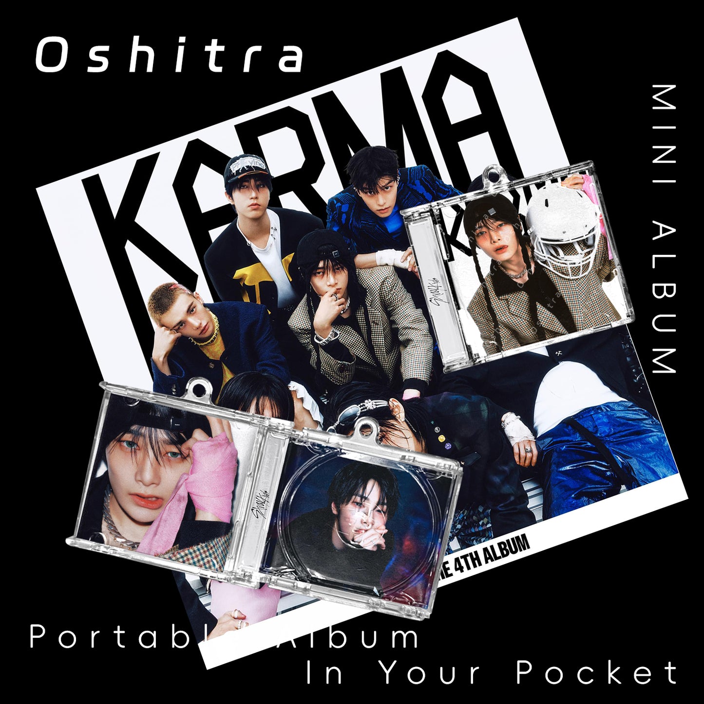 StrayKids「KARMA」Mini Album NFCミニアルバムキーホルダー スマホタッチで音楽再生 推し活グッズ