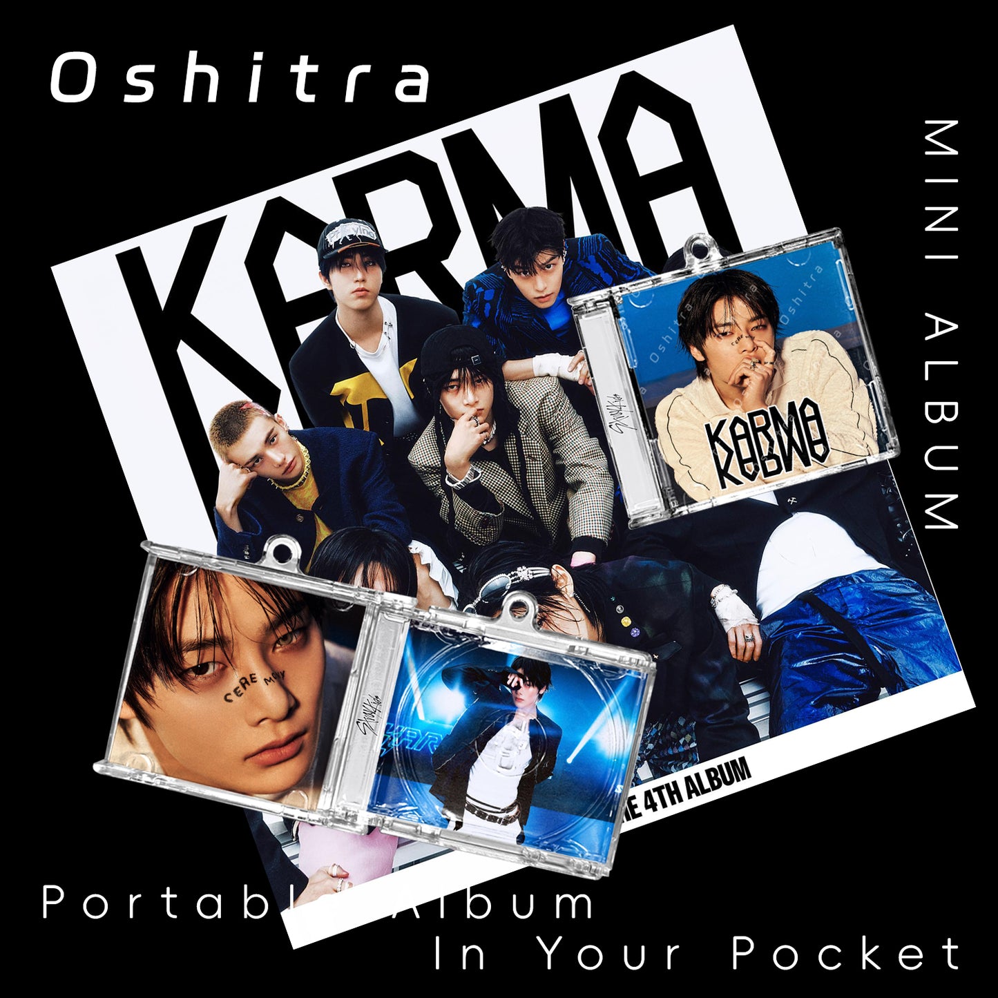 StrayKids「KARMA」Mini Album NFCミニアルバムキーホルダー スマホタッチで音楽再生 推し活グッズ