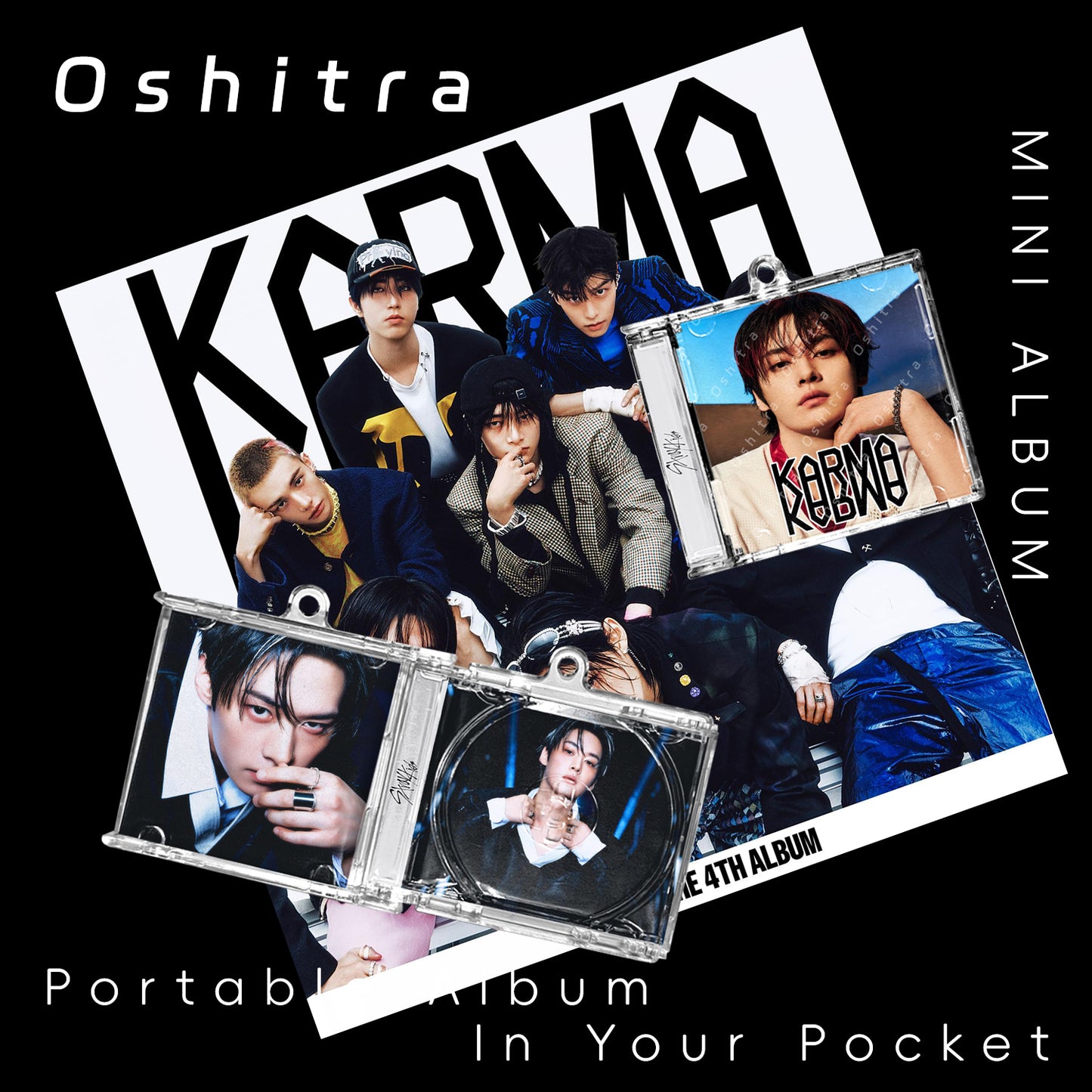 StrayKids「KARMA」Mini Album NFCミニアルバムキーホルダー スマホタッチで音楽再生 推し活グッズ