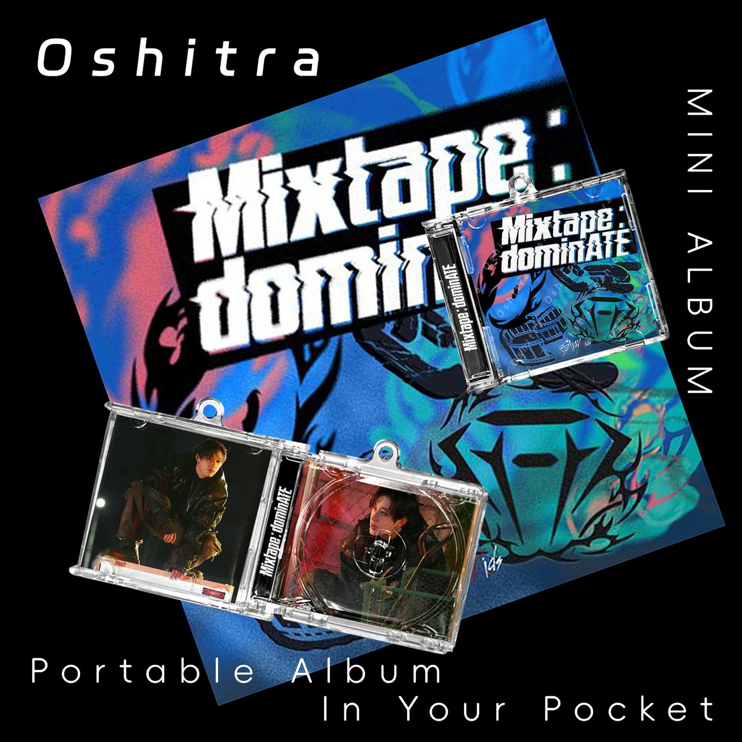 StrayKids「Mixtape dominATE」Mini Album NFCミニアルバムキーホルダー スマホタッチで音楽再生 推し活グッズ