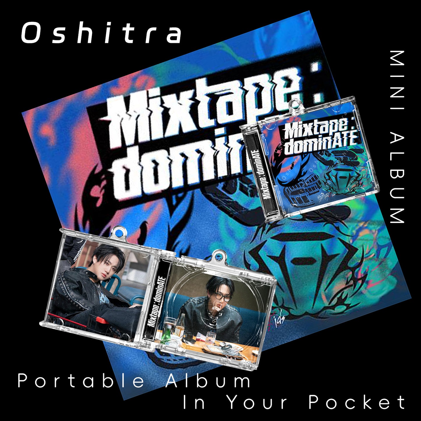 StrayKids「Mixtape dominATE」Mini Album NFCミニアルバムキーホルダー スマホタッチで音楽再生 推し活グッズ