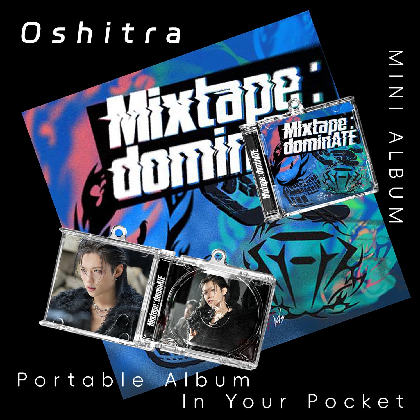 StrayKids「Mixtape dominATE」Mini Album NFCミニアルバムキーホルダー スマホタッチで音楽再生 推し活グッズ