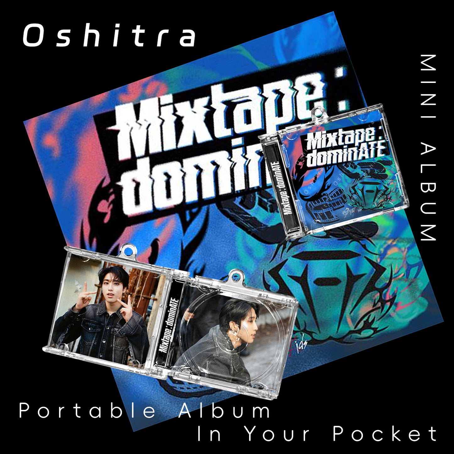 StrayKids「Mixtape dominATE」Mini Album NFCミニアルバムキーホルダー スマホタッチで音楽再生 推し活グッズ