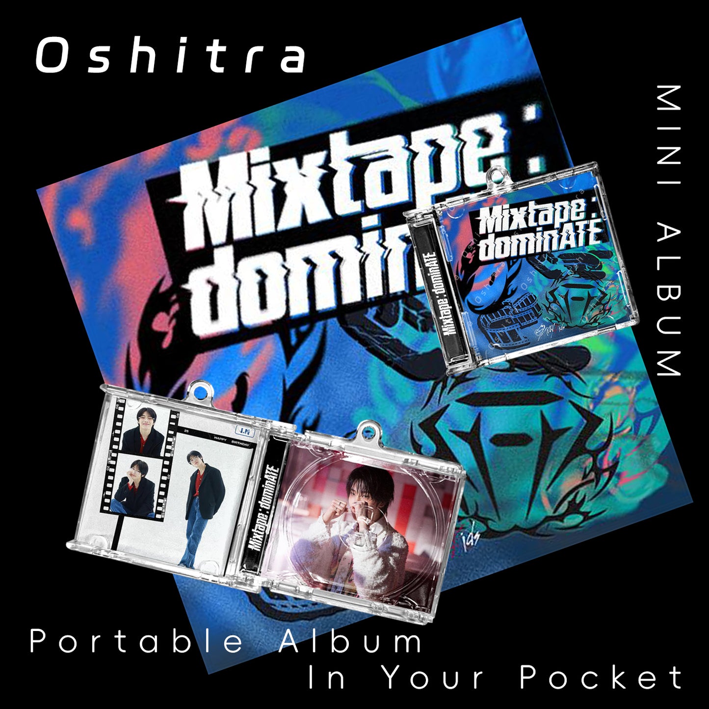 StrayKids「Mixtape dominATE」Mini Album NFCミニアルバムキーホルダー スマホタッチで音楽再生 推し活グッズ