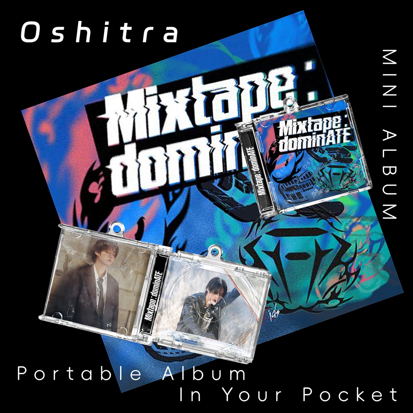 StrayKids「Mixtape dominATE」Mini Album NFCミニアルバムキーホルダー スマホタッチで音楽再生 推し活グッズ