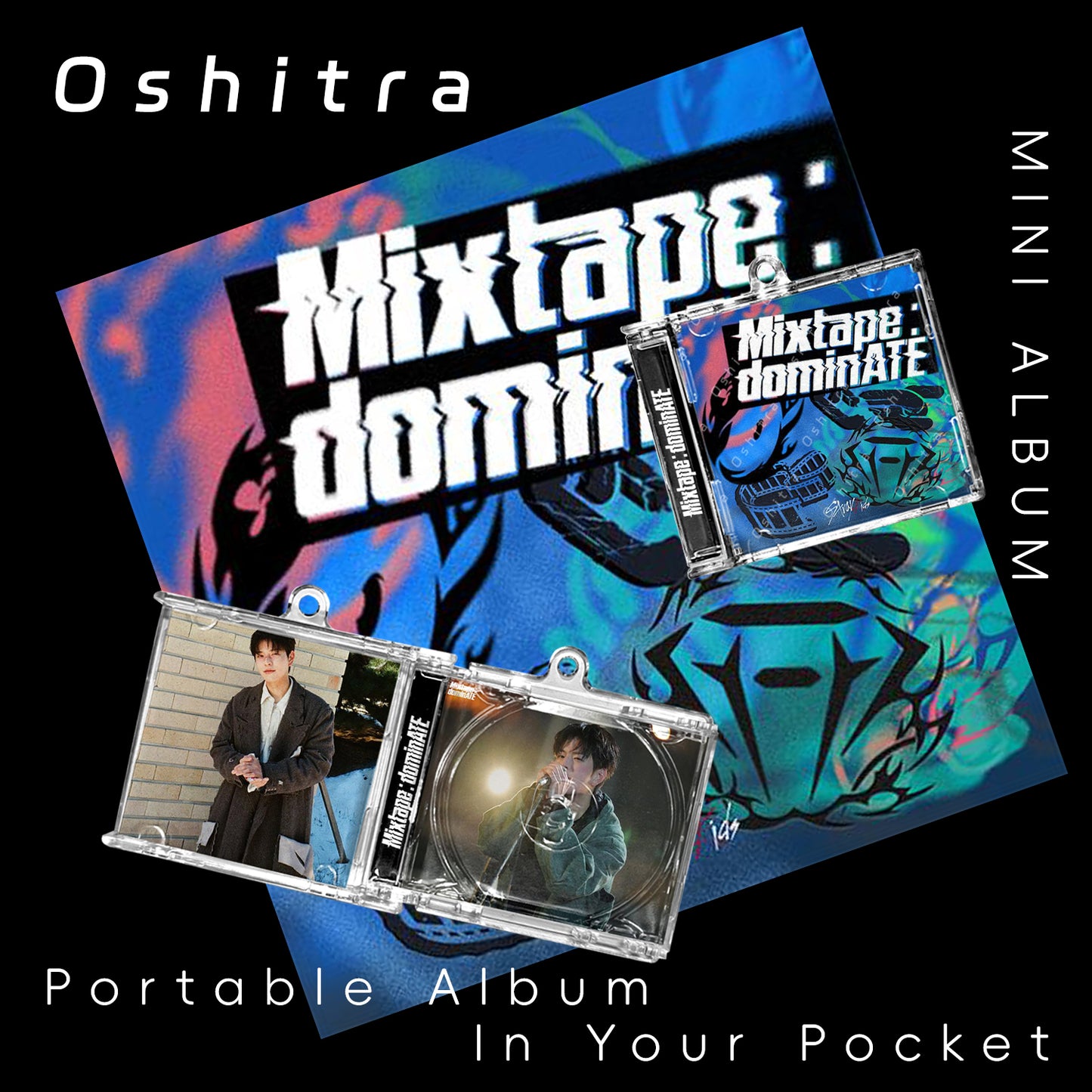 StrayKids「Mixtape dominATE」Mini Album NFCミニアルバムキーホルダー スマホタッチで音楽再生 推し活グッズ