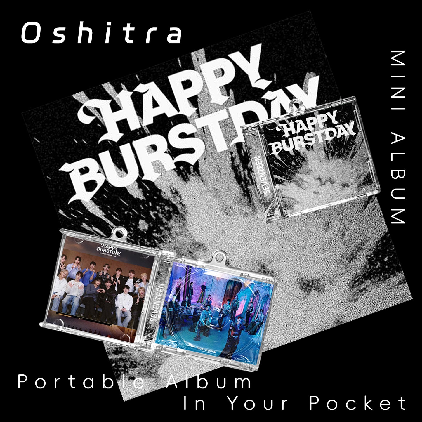 Seventeen「HAPPYBURSTDAY」Mini Album NFCミニアルバムキーホルダー スマホタッチで音楽再生 推し活グッズ