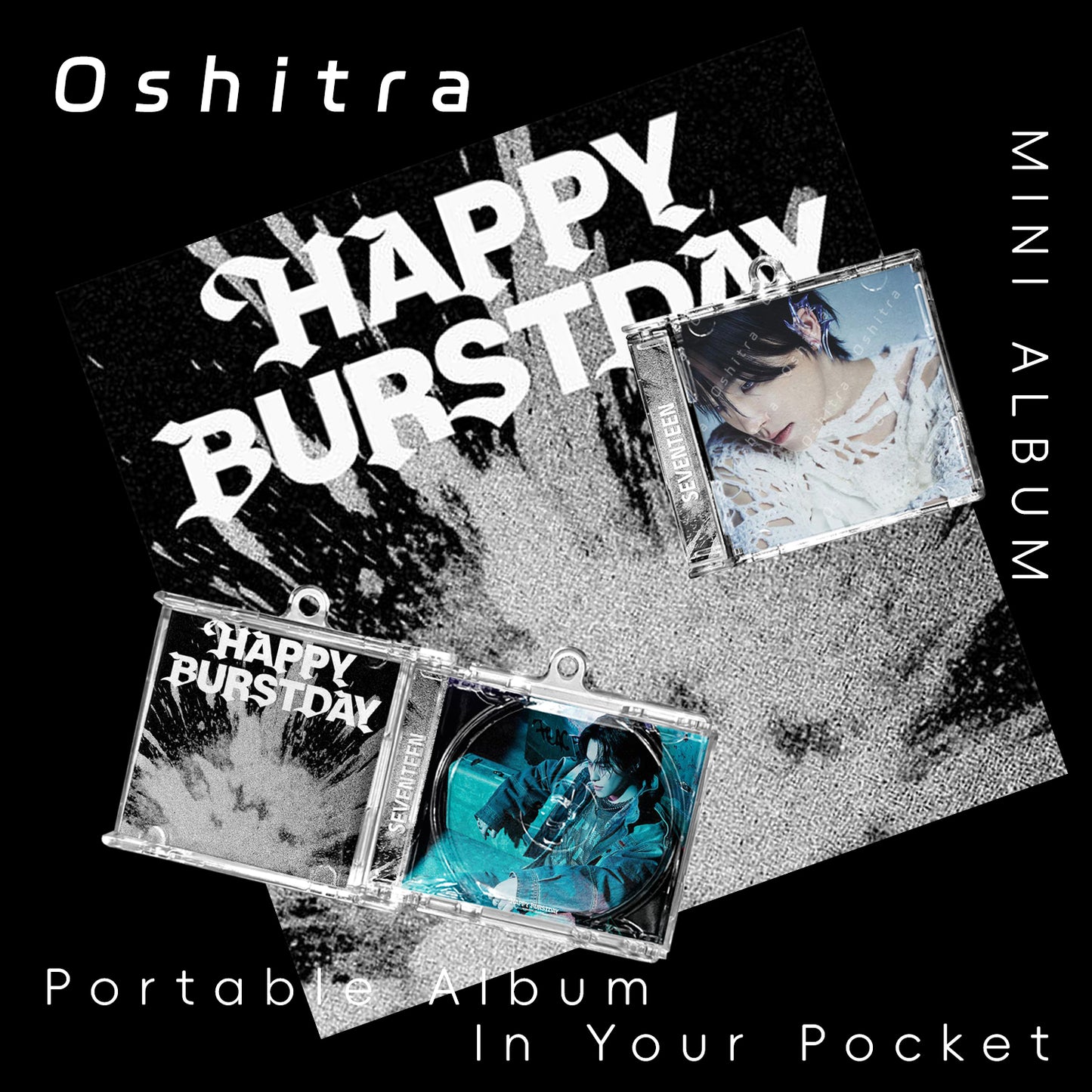Seventeen「HAPPYBURSTDAY」Mini Album NFCミニアルバムキーホルダー スマホタッチで音楽再生 推し活グッズ