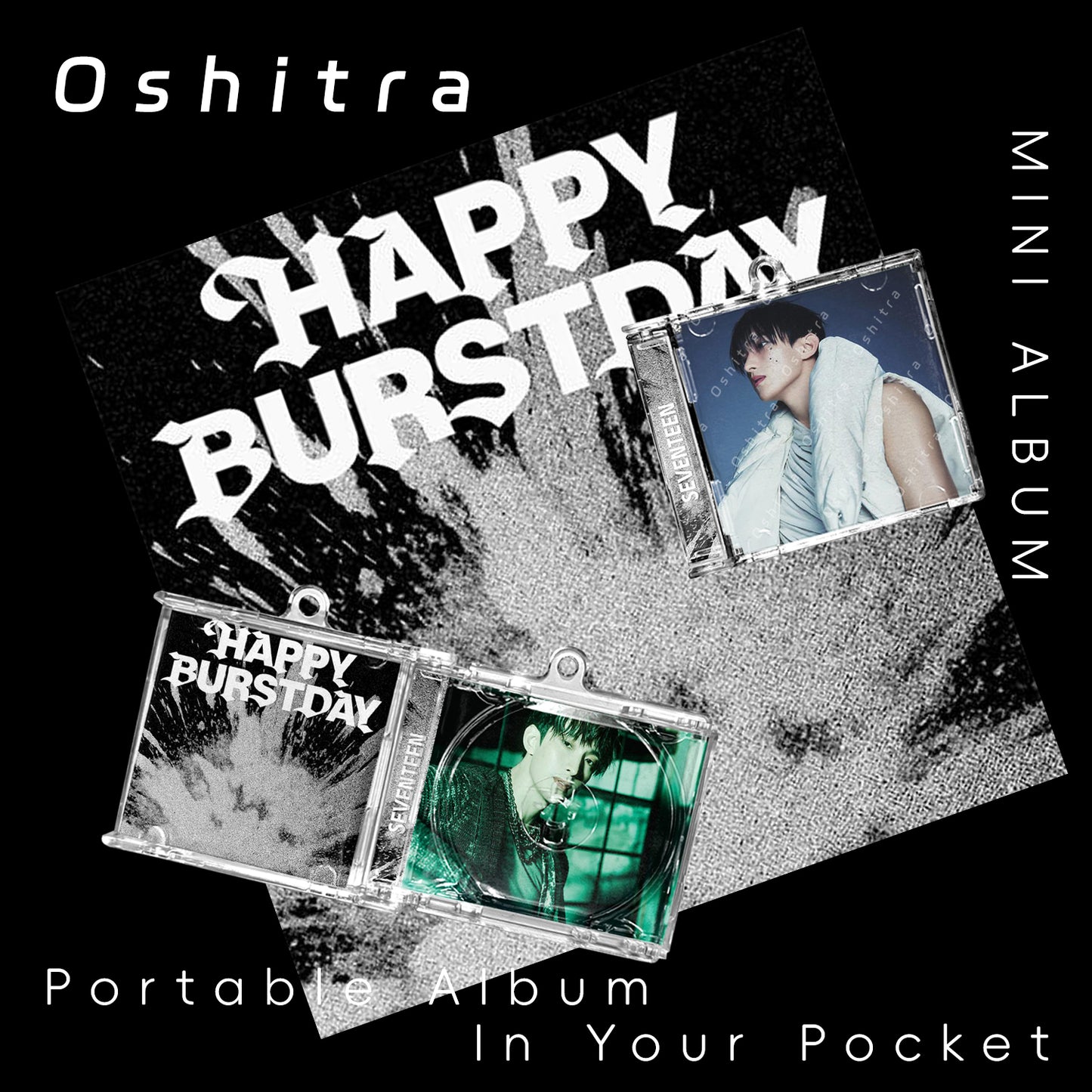 Seventeen「HAPPYBURSTDAY」Mini Album NFCミニアルバムキーホルダー スマホタッチで音楽再生 推し活グッズ