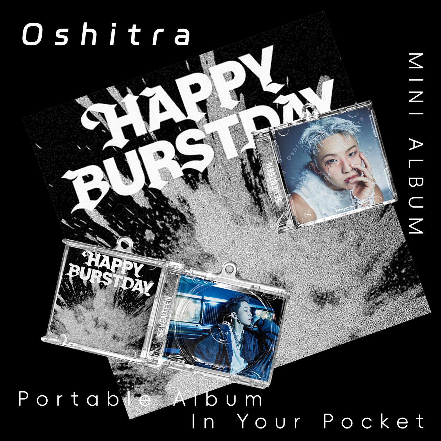 Seventeen「HAPPYBURSTDAY」Mini Album NFCミニアルバムキーホルダー スマホタッチで音楽再生 推し活グッズ