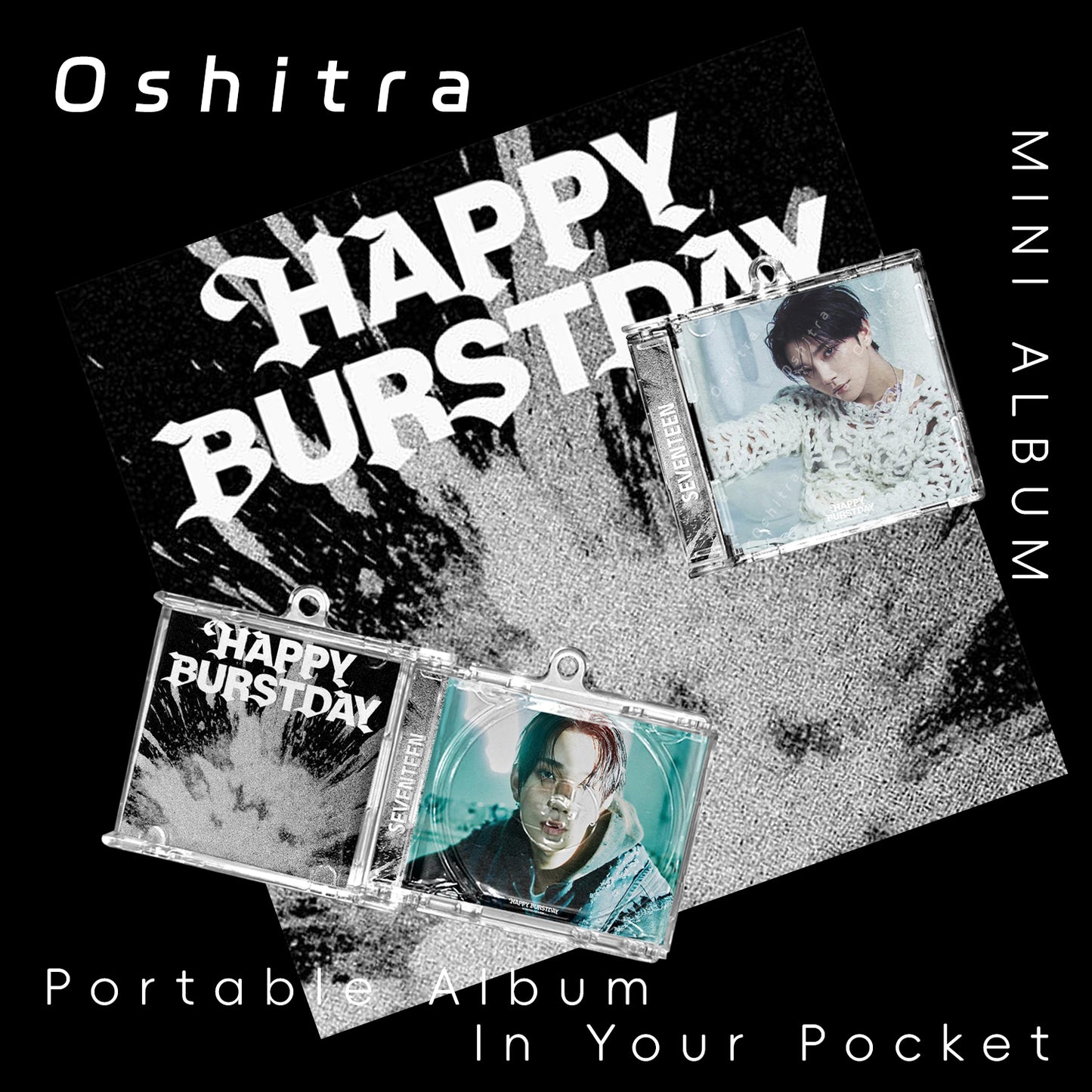 Seventeen「HAPPYBURSTDAY」Mini Album NFCミニアルバムキーホルダー スマホタッチで音楽再生 推し活グッズ