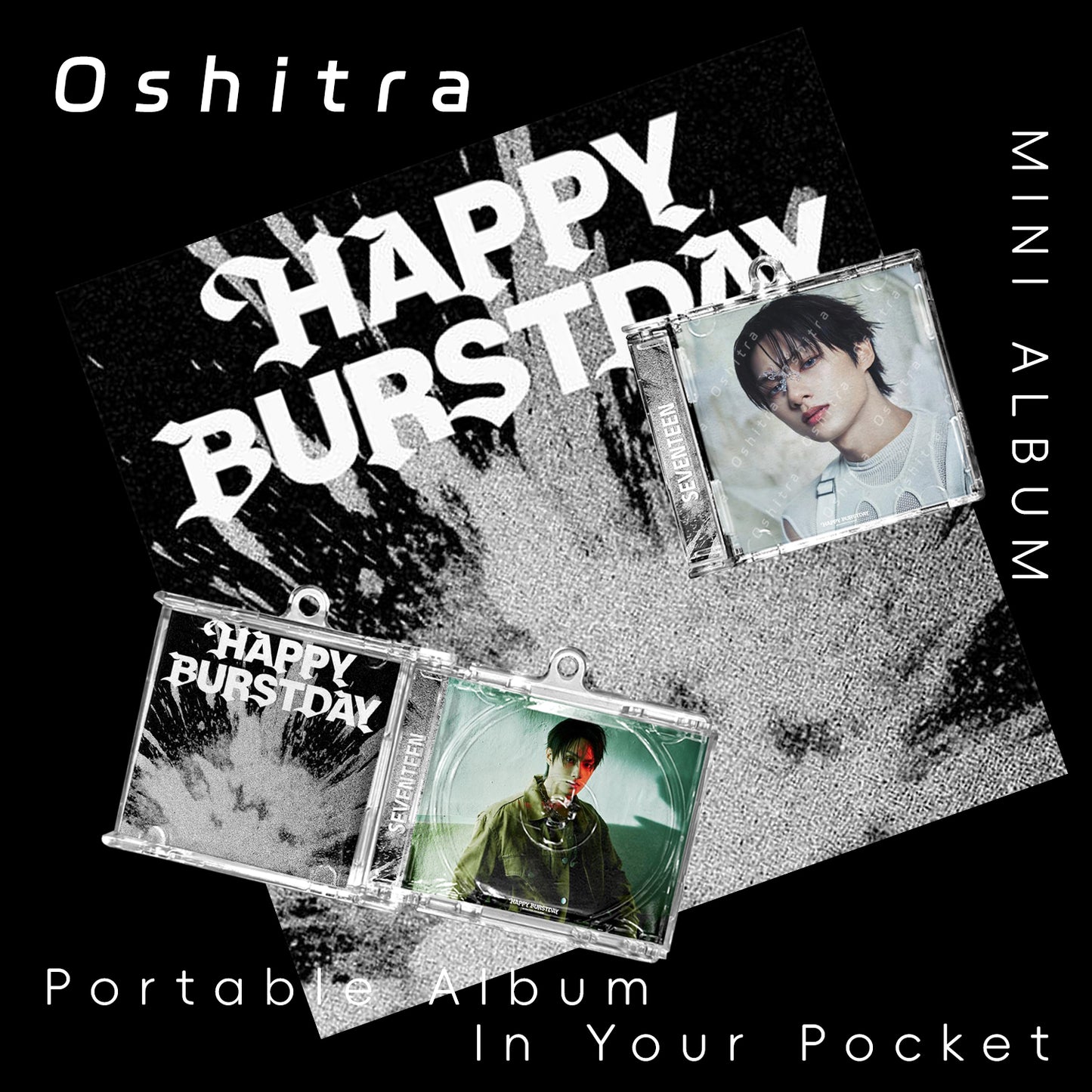 Seventeen「HAPPYBURSTDAY」Mini Album NFCミニアルバムキーホルダー スマホタッチで音楽再生 推し活グッズ