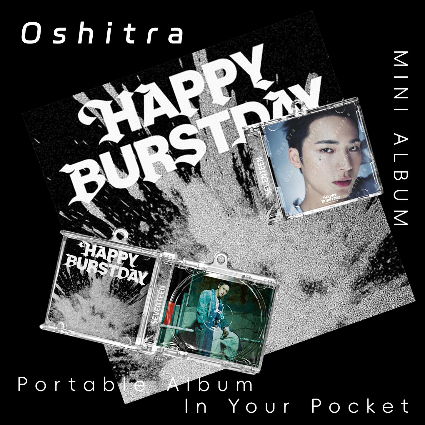 Seventeen「HAPPYBURSTDAY」Mini Album NFCミニアルバムキーホルダー スマホタッチで音楽再生 推し活グッズ
