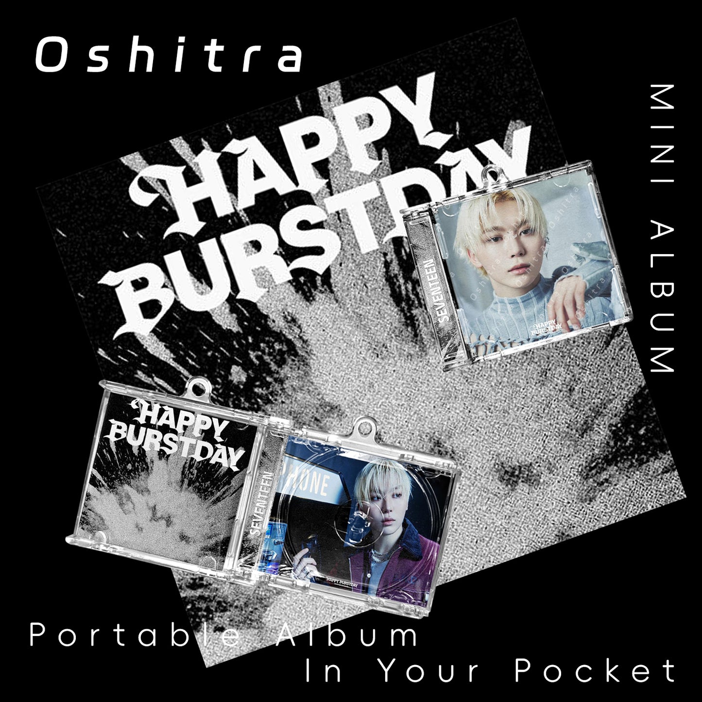 Seventeen「HAPPYBURSTDAY」Mini Album NFCミニアルバムキーホルダー スマホタッチで音楽再生 推し活グッズ