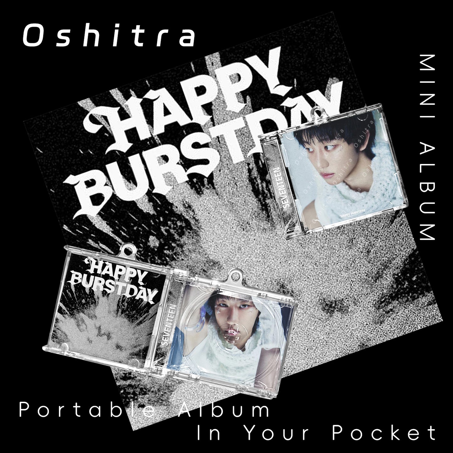 Seventeen「HAPPYBURSTDAY」Mini Album NFCミニアルバムキーホルダー スマホタッチで音楽再生 推し活グッズ