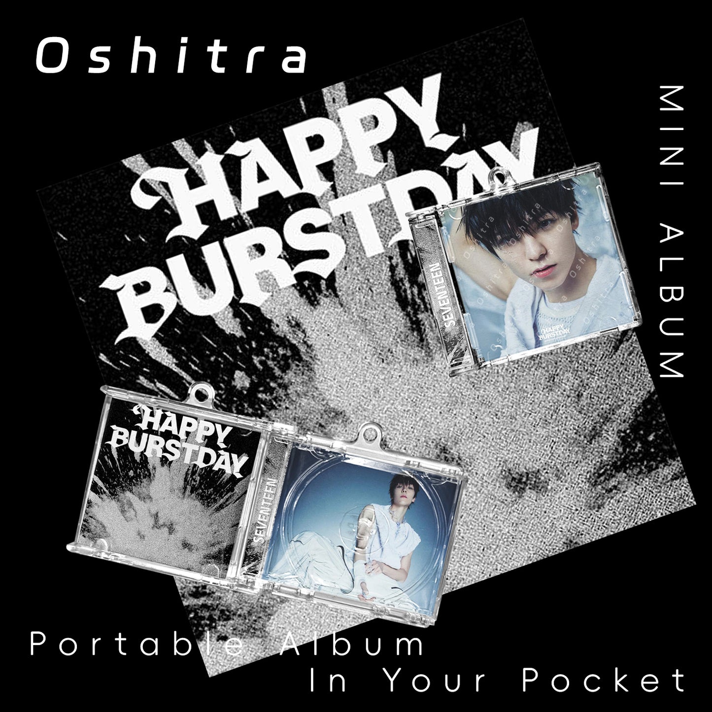 Seventeen「HAPPYBURSTDAY」Mini Album NFCミニアルバムキーホルダー スマホタッチで音楽再生 推し活グッズ